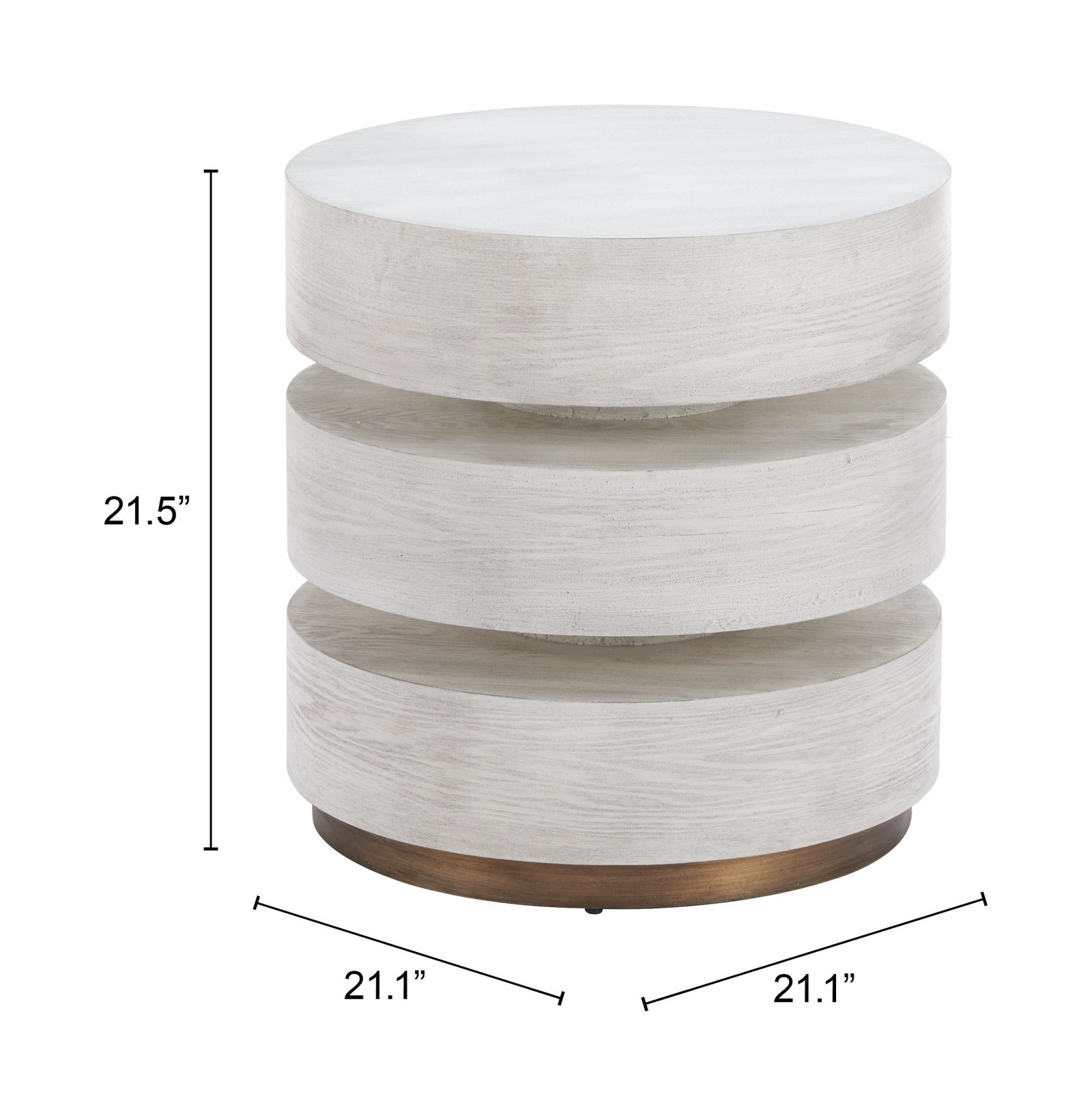 Laha Side Table Oak White - Image 5