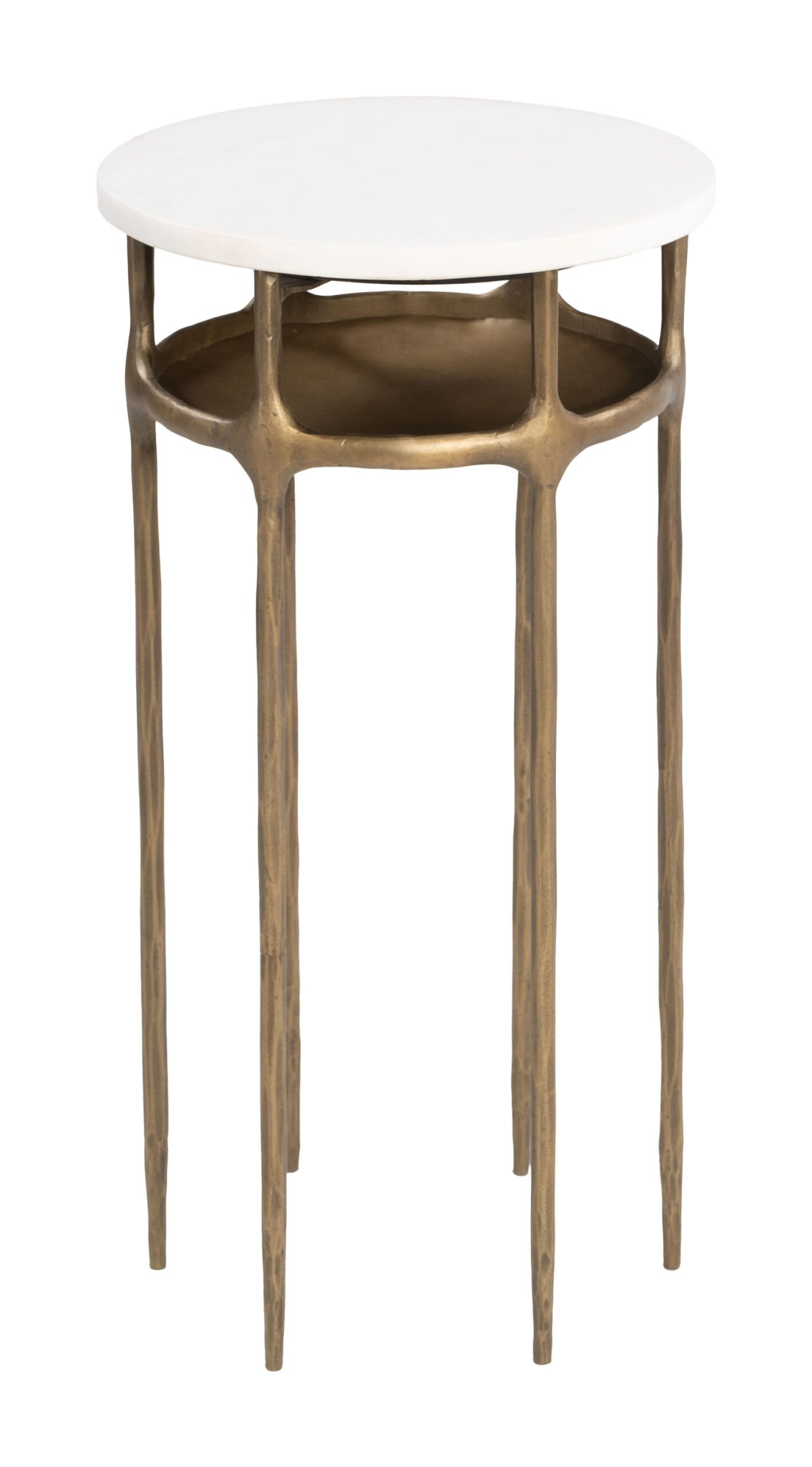 Bild Side Table White & Brass - Image 3
