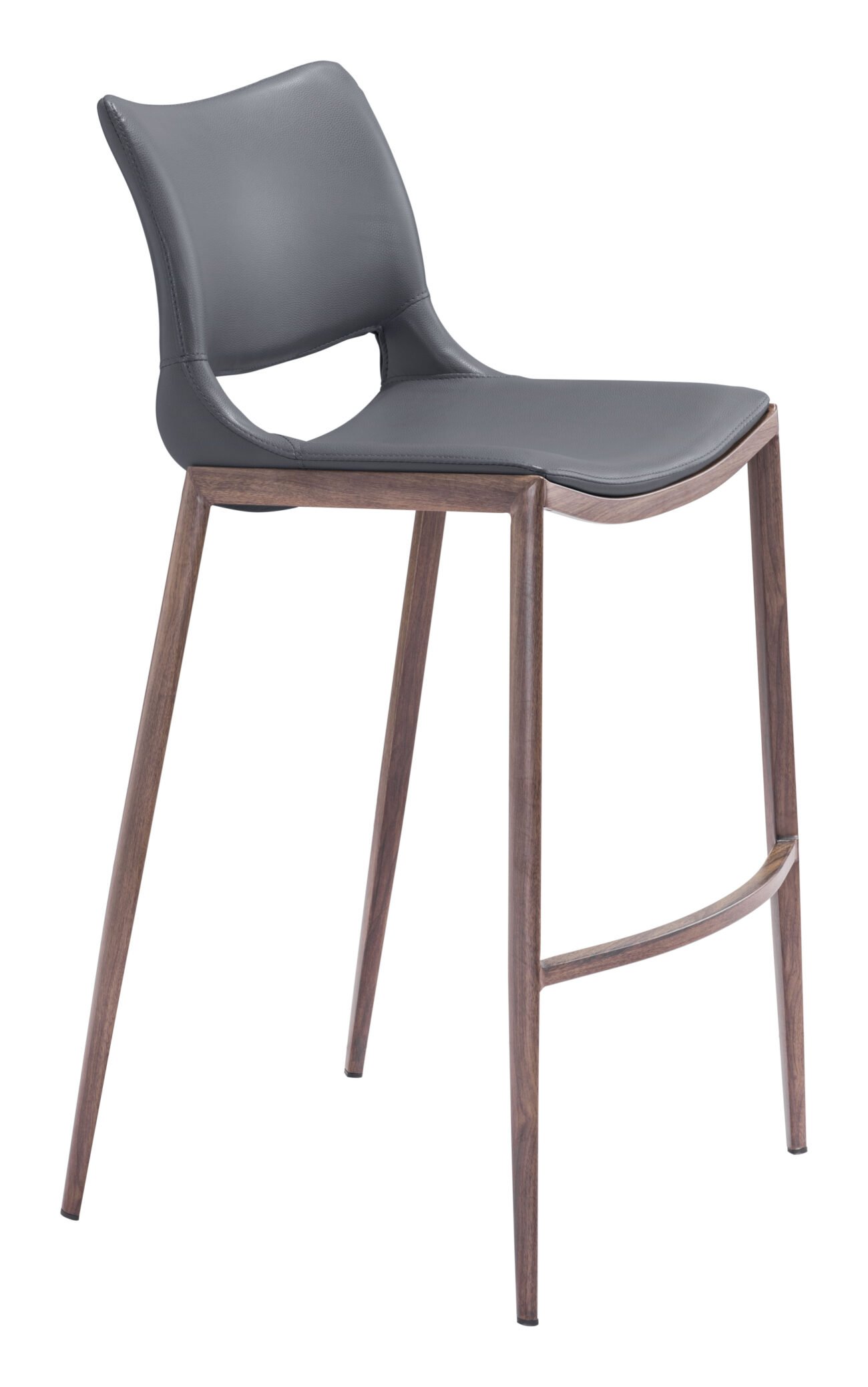 Ace Barstool (Set of 2) Dark Gray & Walnut - Image 3