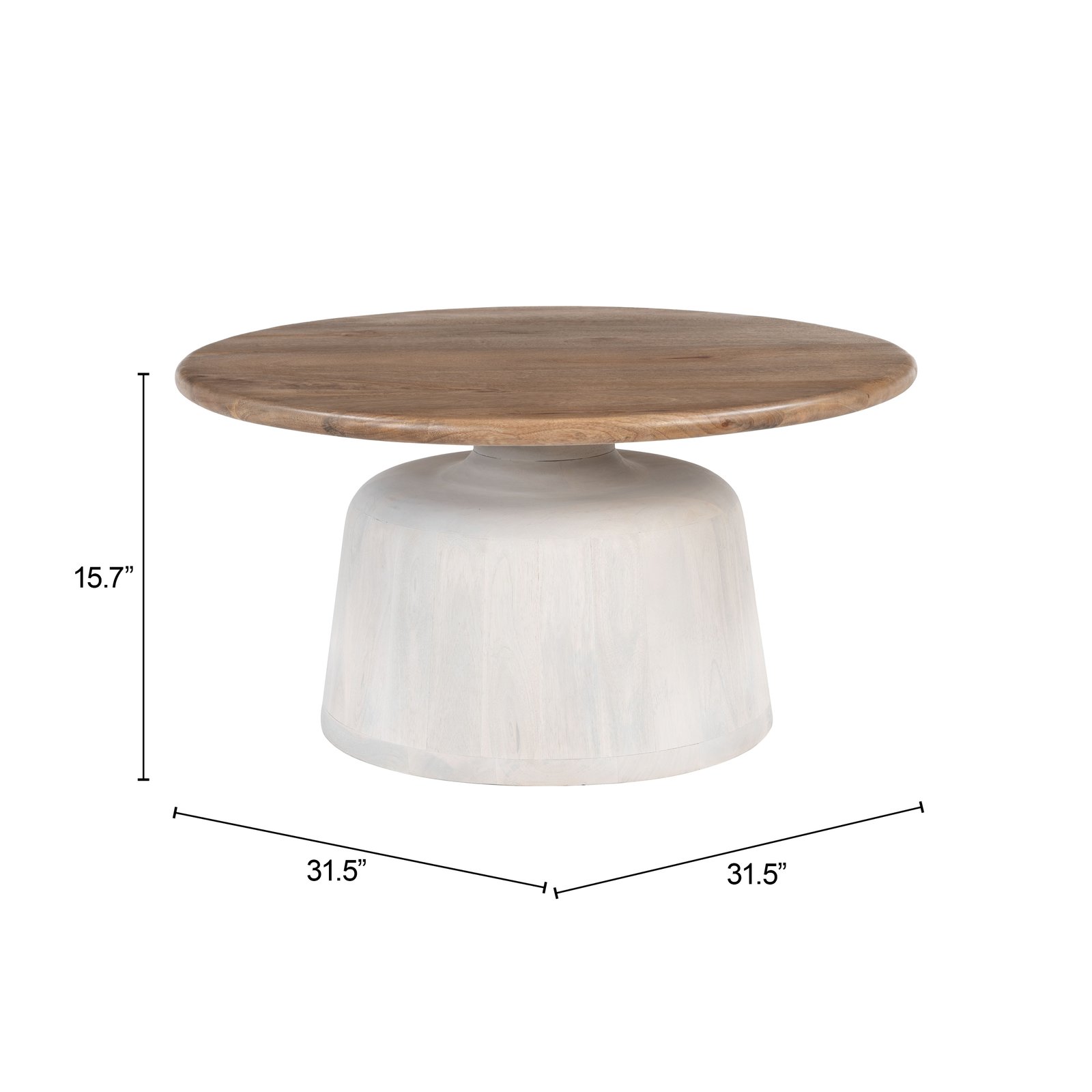 Goblet Coffee Table Brown & White - Image 5