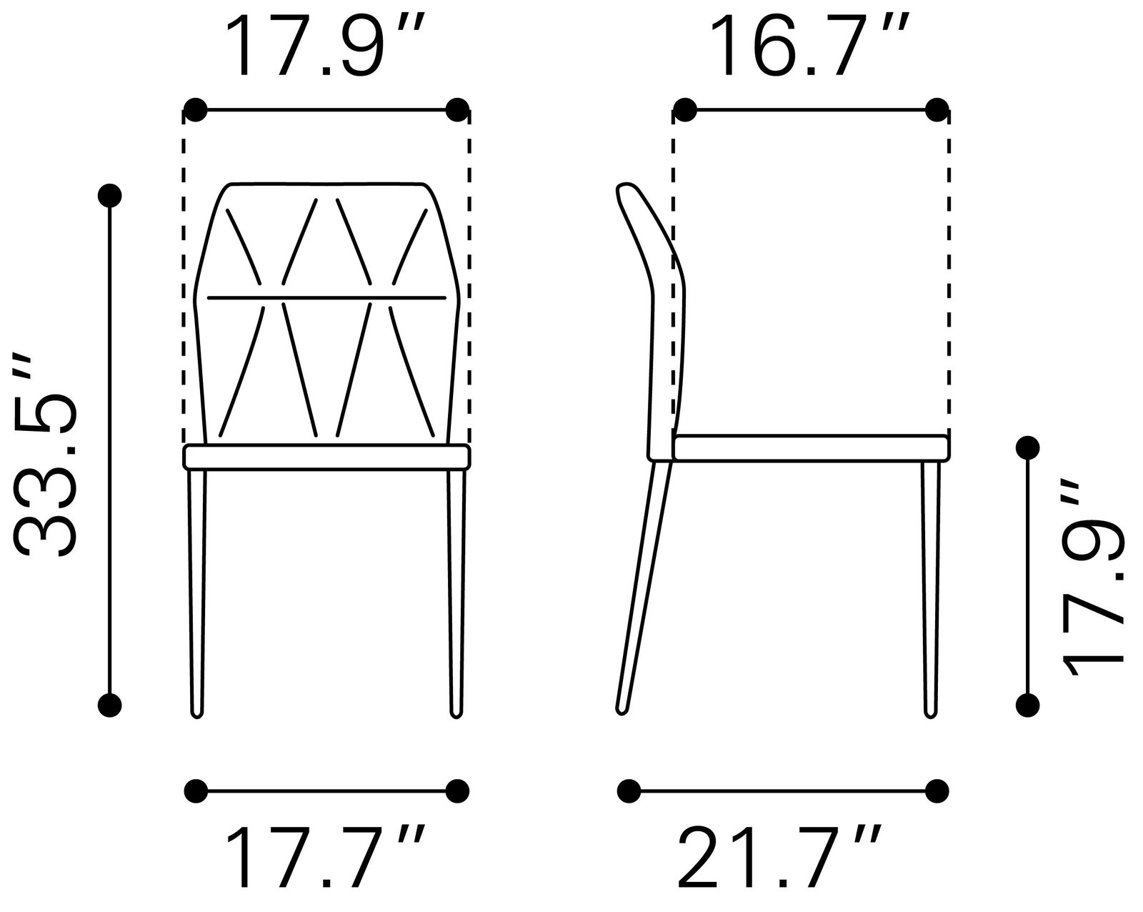 Revolution Dining Chair (Set of 4) Black - Image 9