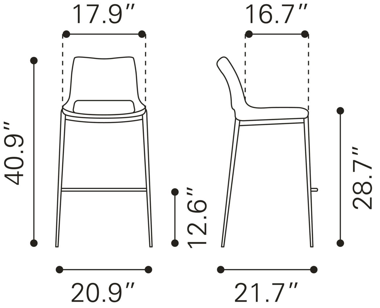 Ace Barstool (Set of 2) Light Pink & Silver - Image 9