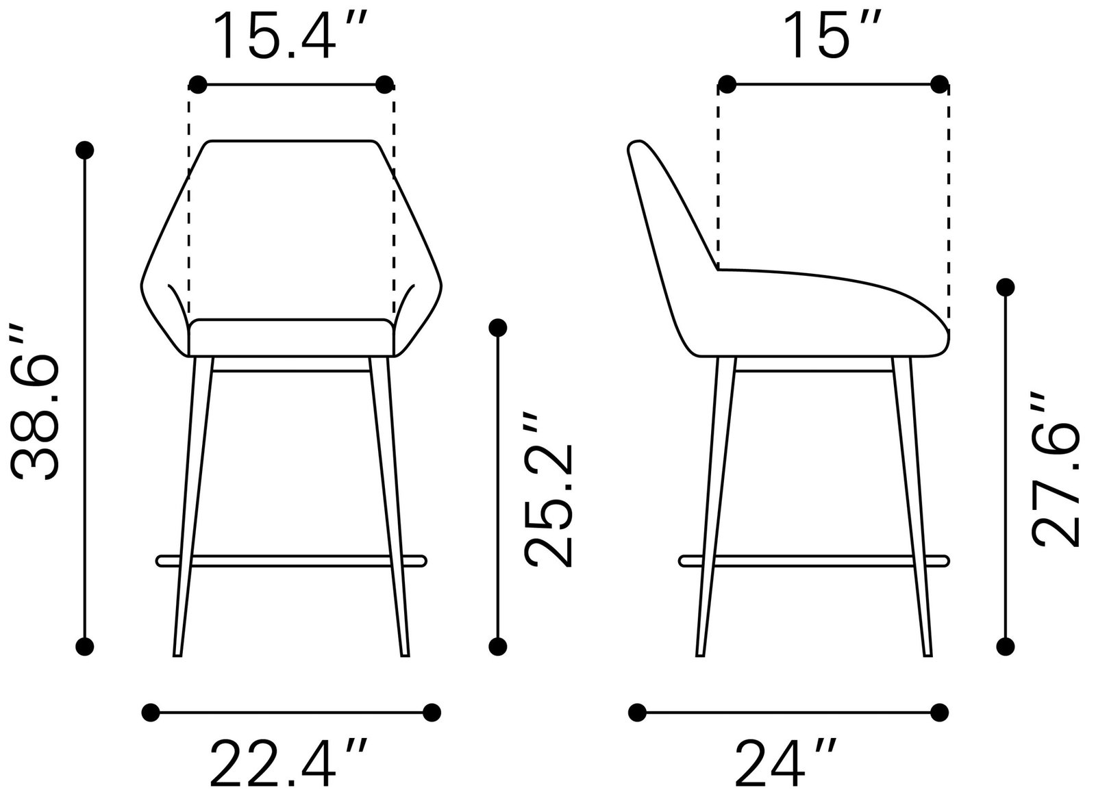 Vila Counter Stool (Set of 2) Brown - Image 8