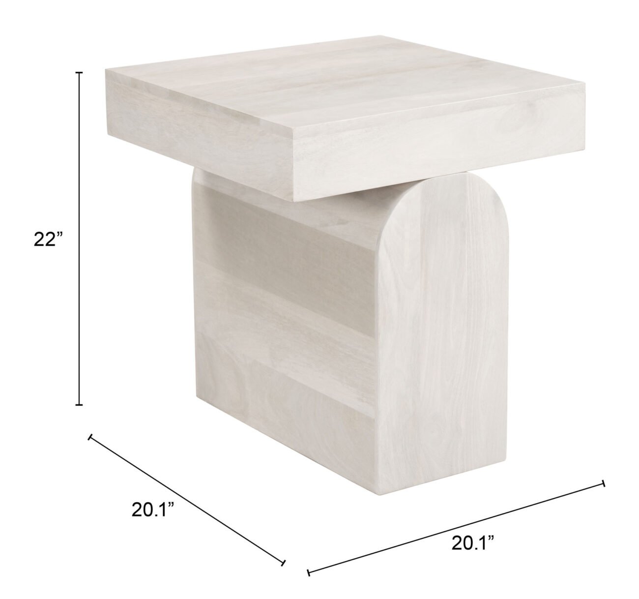 Kiel Side Table Whitewashed - Image 7