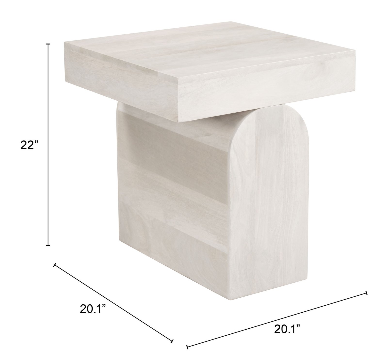 Kiel Side Table Whitewashed - Image 7
