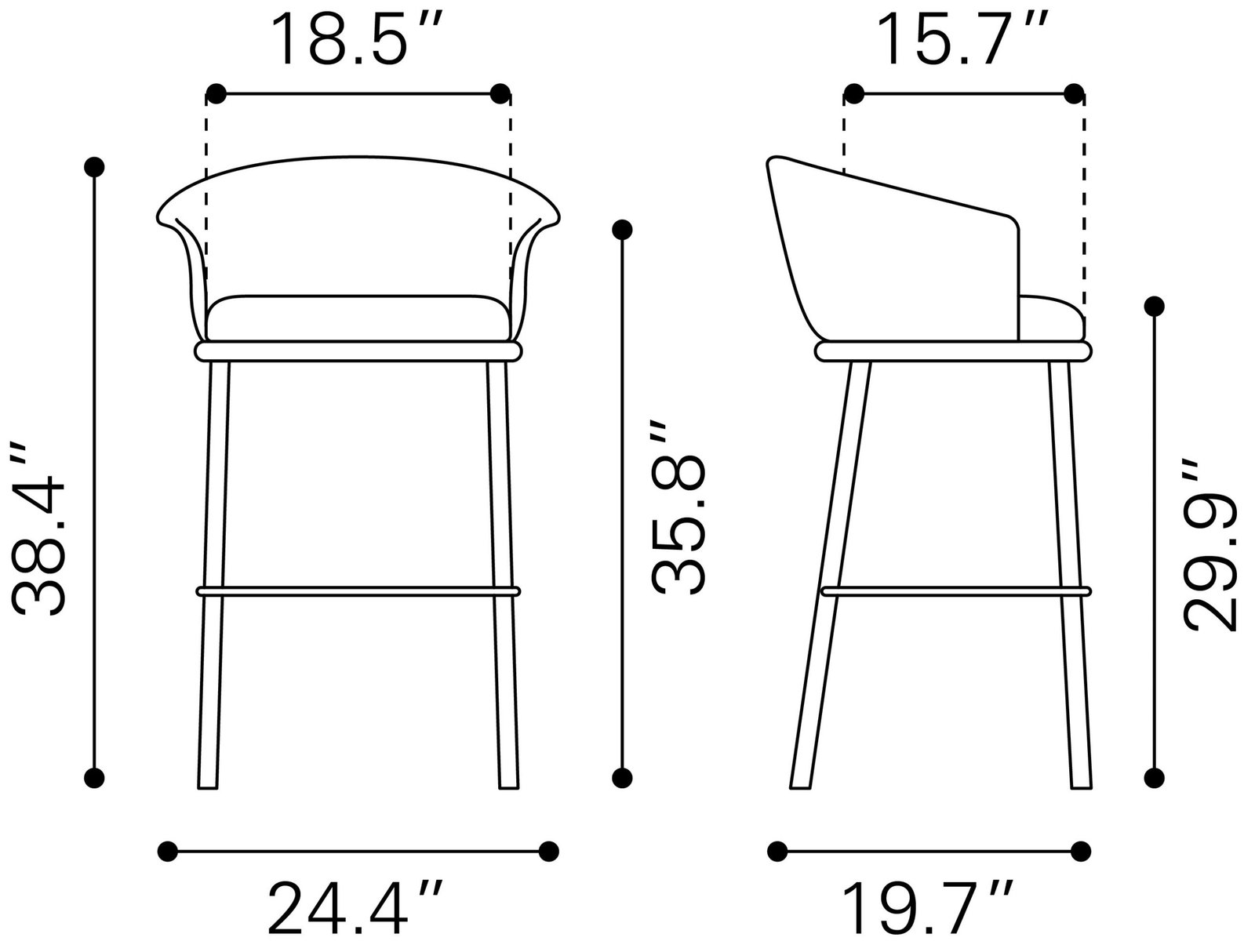 Garston Barstool Brown - Image 10