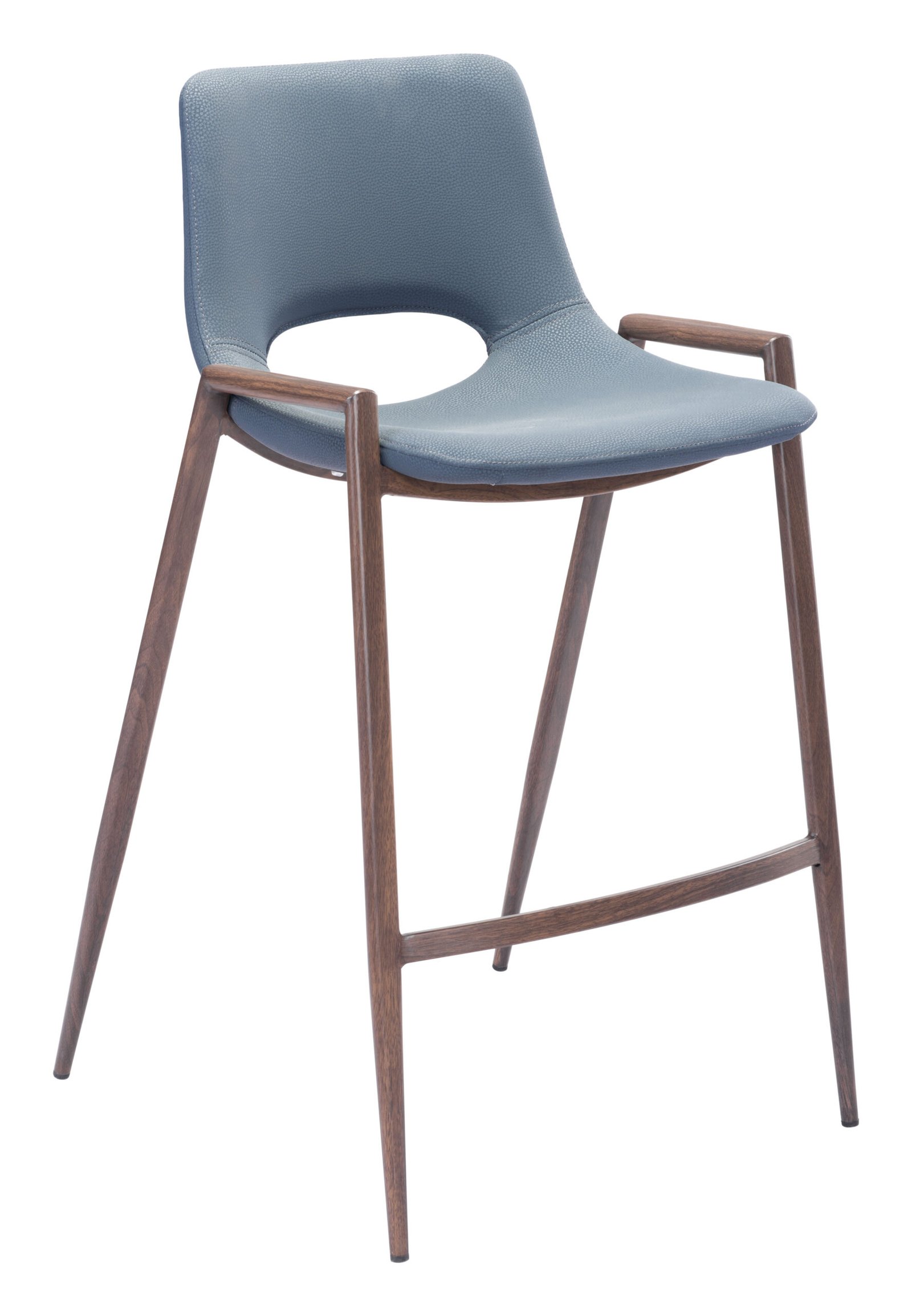 Desi Counter Stool (Set of 2) Azure Gray & Walnut - Image 3