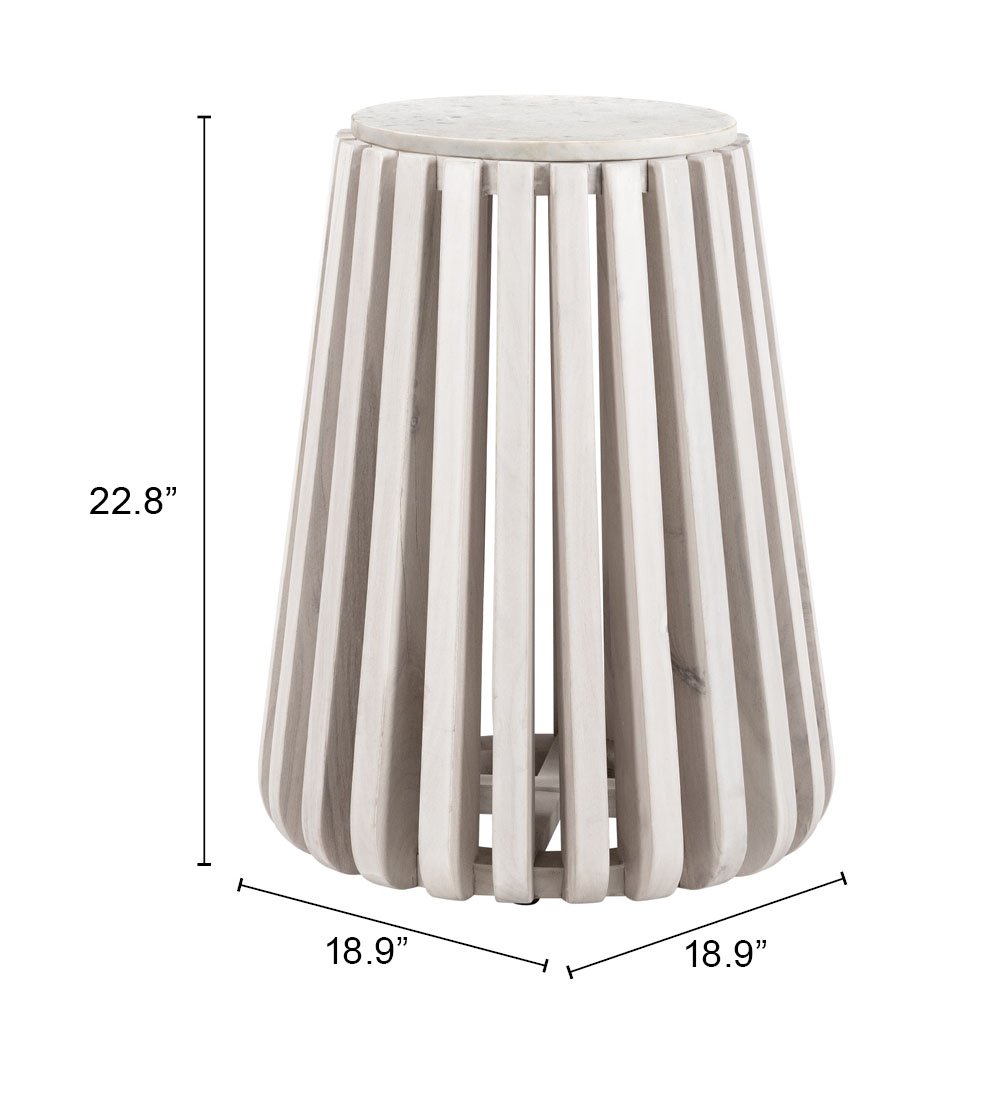 Cyprus Side Table White & Whitewashed - Image 8