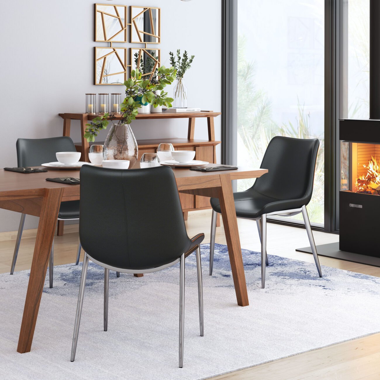 Magnus Dining Chair (Set of 2) Black & Silver - Image 3