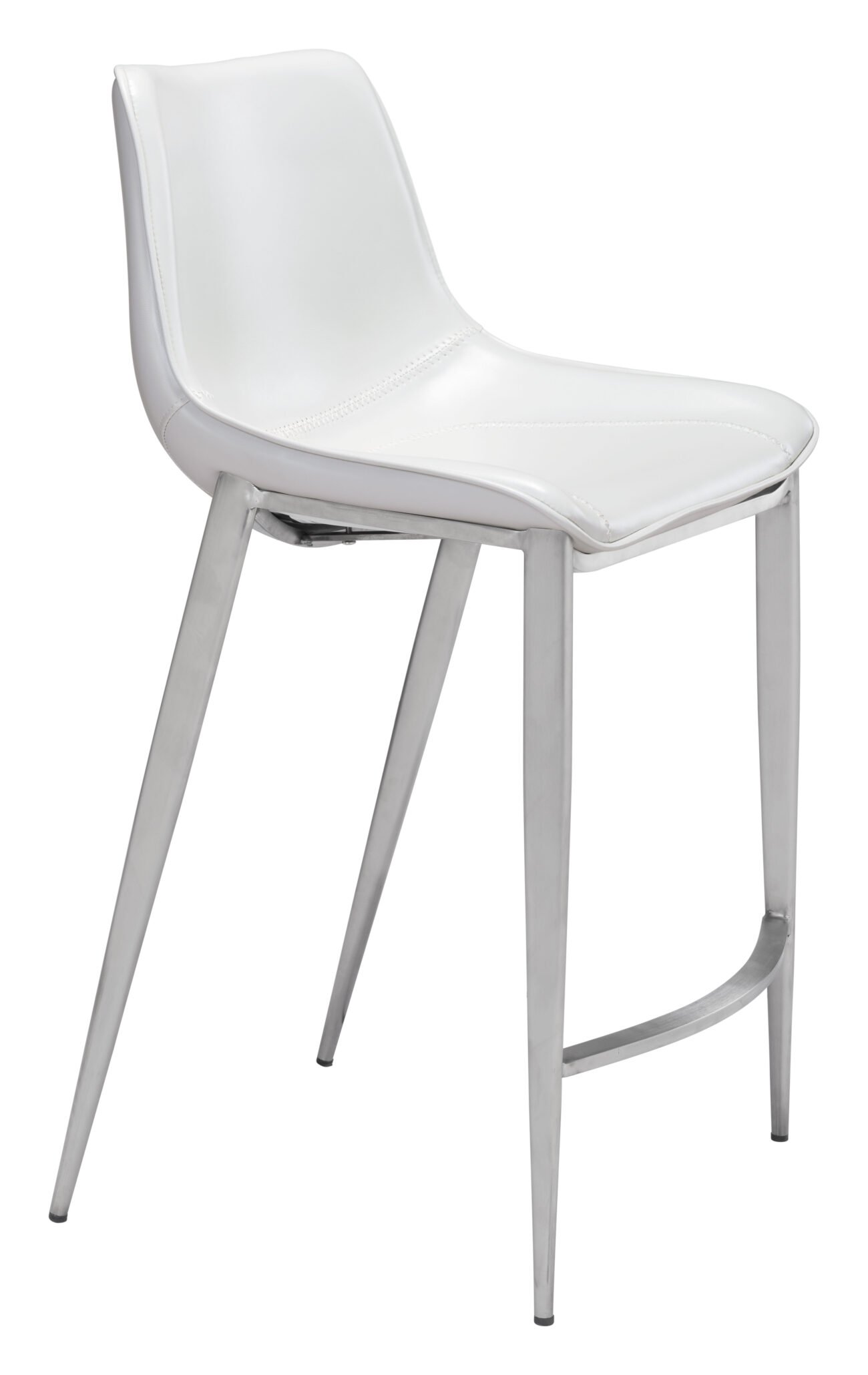 Magnus Counter Stool (Set of 2) White & Silver - Image 2