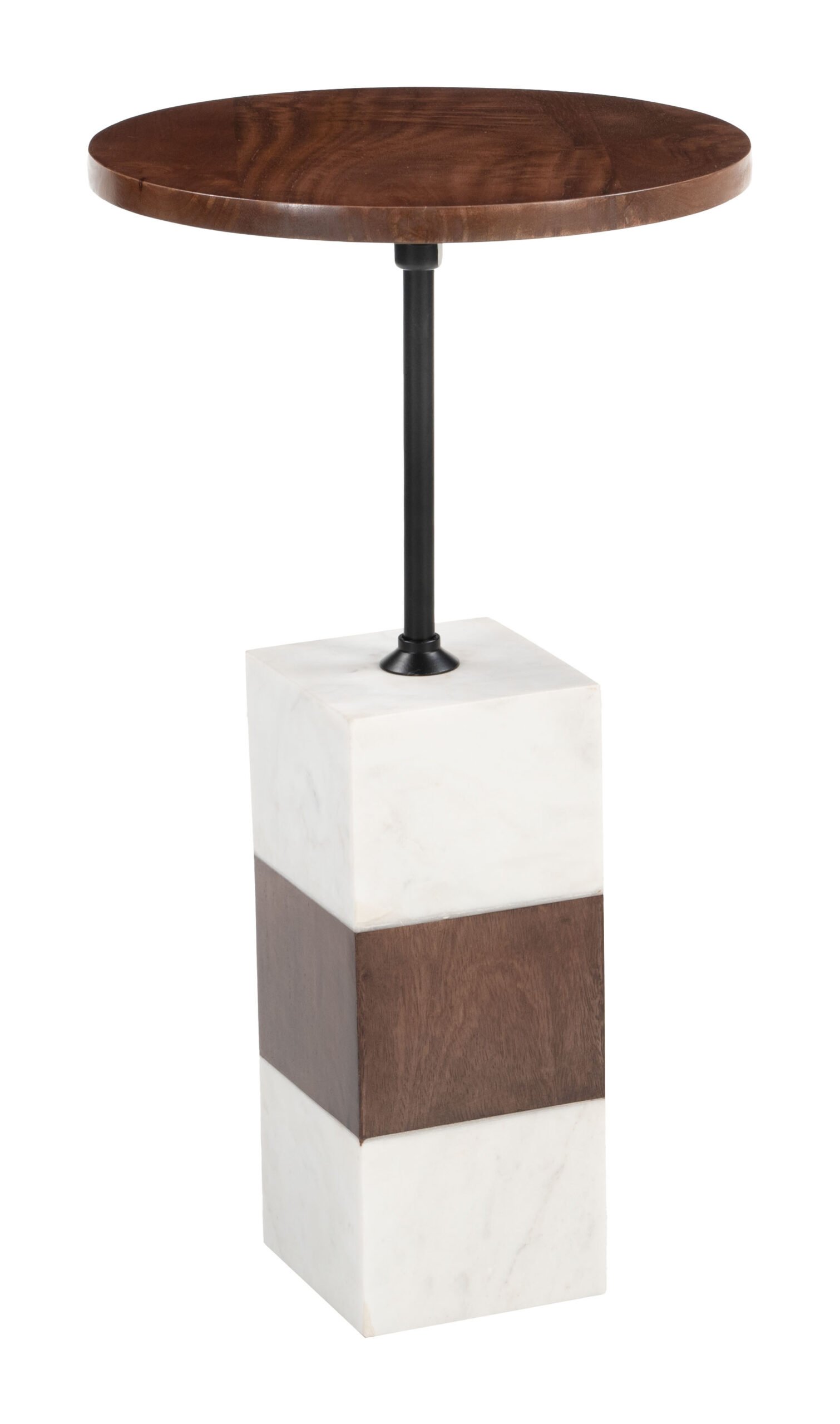 Stuk Side Table Brown & White - Image 3