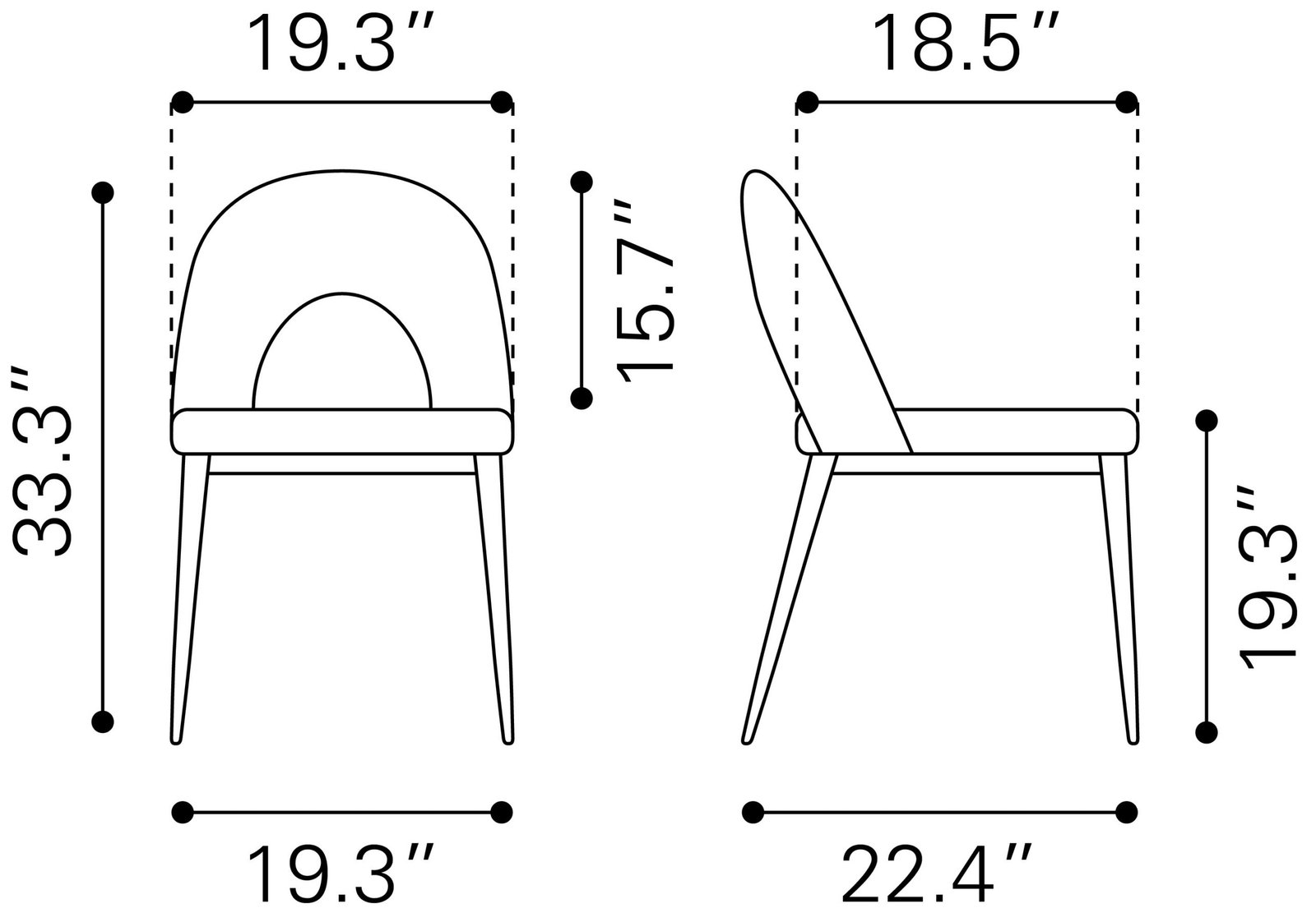 Menlo Dining Chair (Set of 2) Black - Image 10