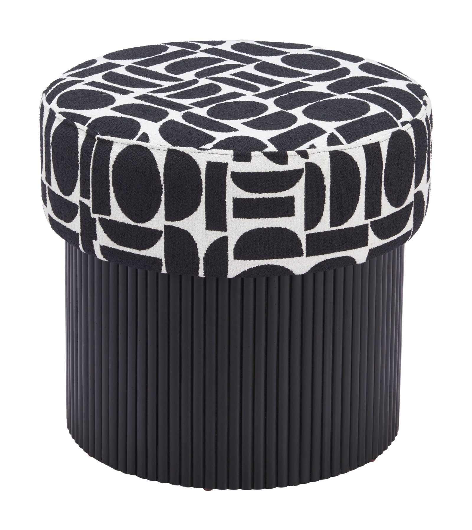 Boto Storage Ottoman Black & White - Image 7