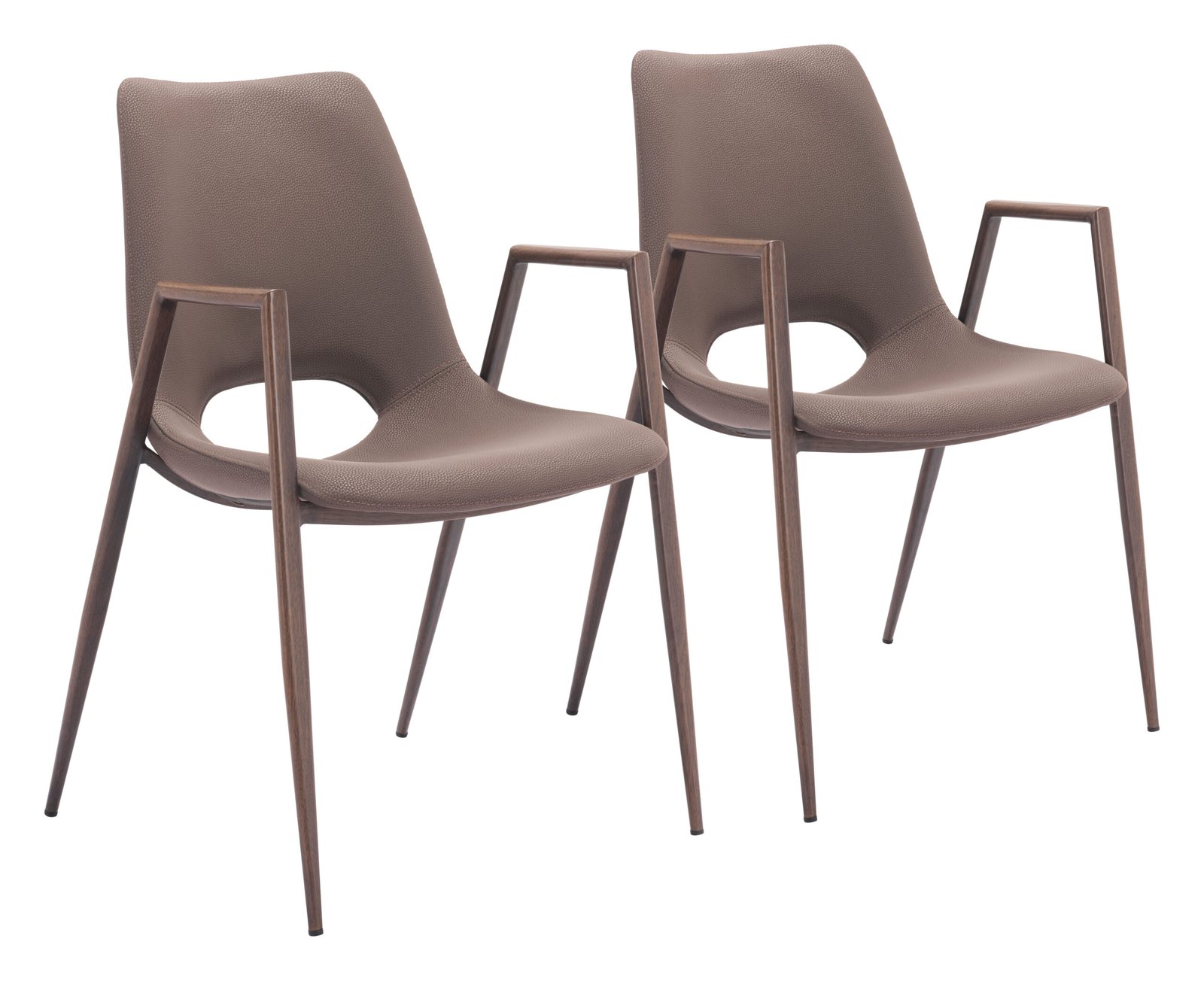 Desi Dining Chair (Set of 2) Brown & Walnut - Image 10