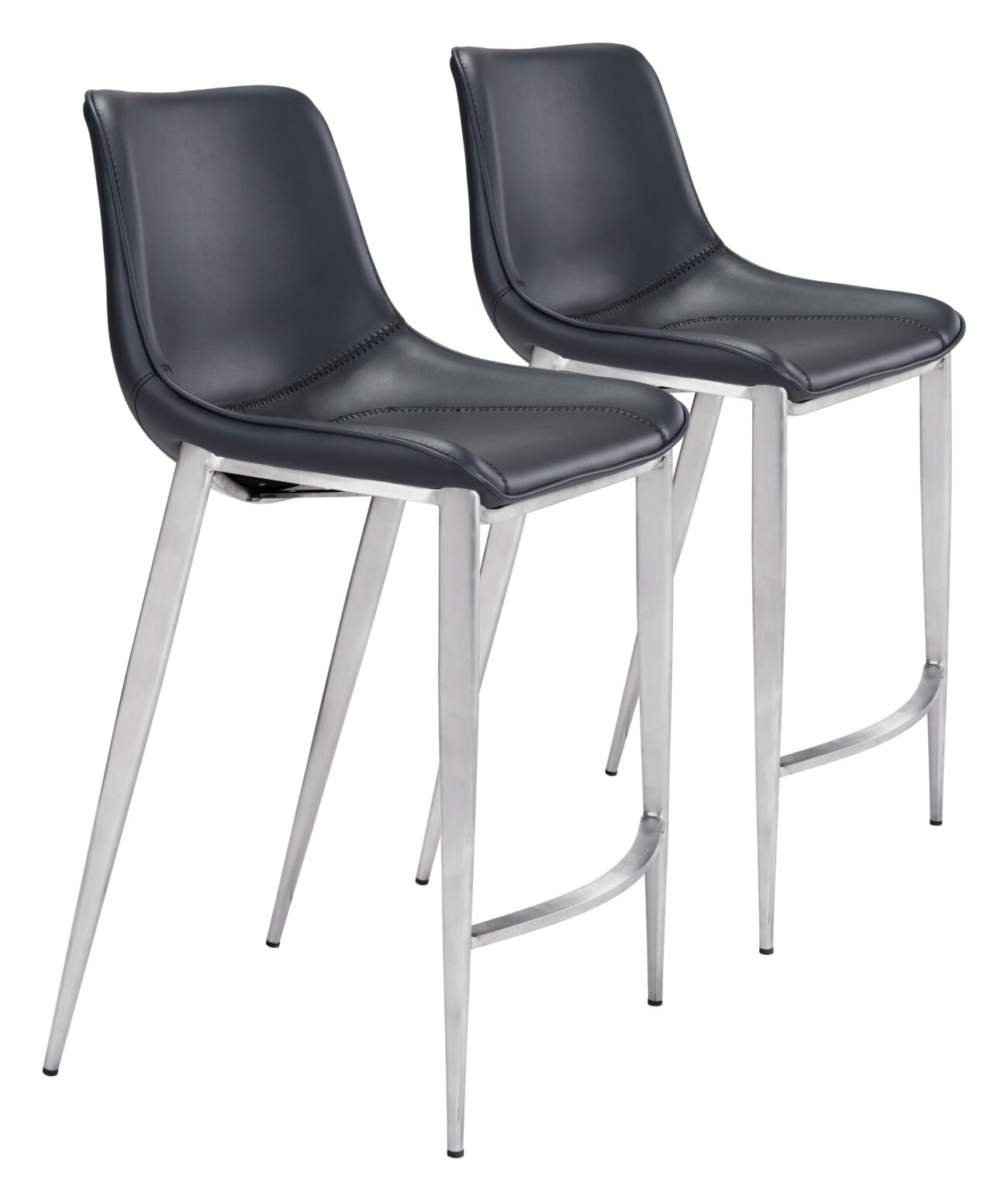 Magnus Counter Stool (Set of 2) Black & Silver - Image 10