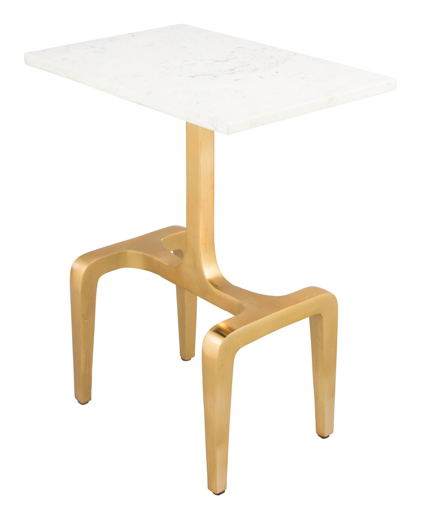 Clement Side Table White & Gold - Image 6