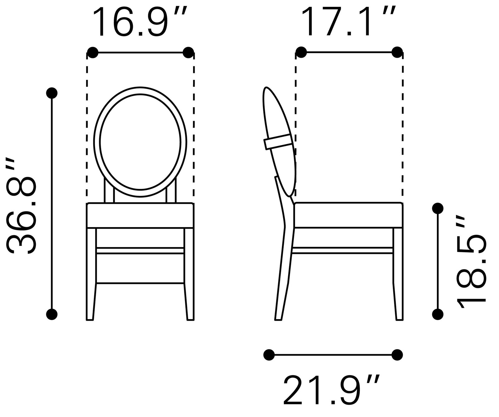 Regents Dining Chair (Set of 2) Walnut & Light Gray - Image 8