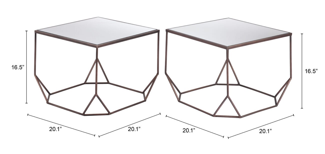 Arzon Coffee Table Set (2-Piece) Bronze - Image 11