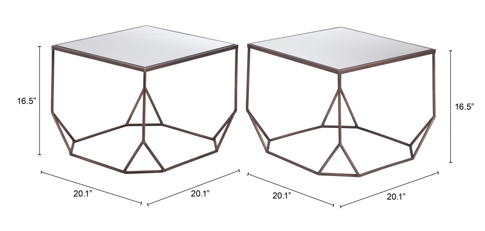 Arzon Coffee Table Set (2-Piece) Bronze - Image 11