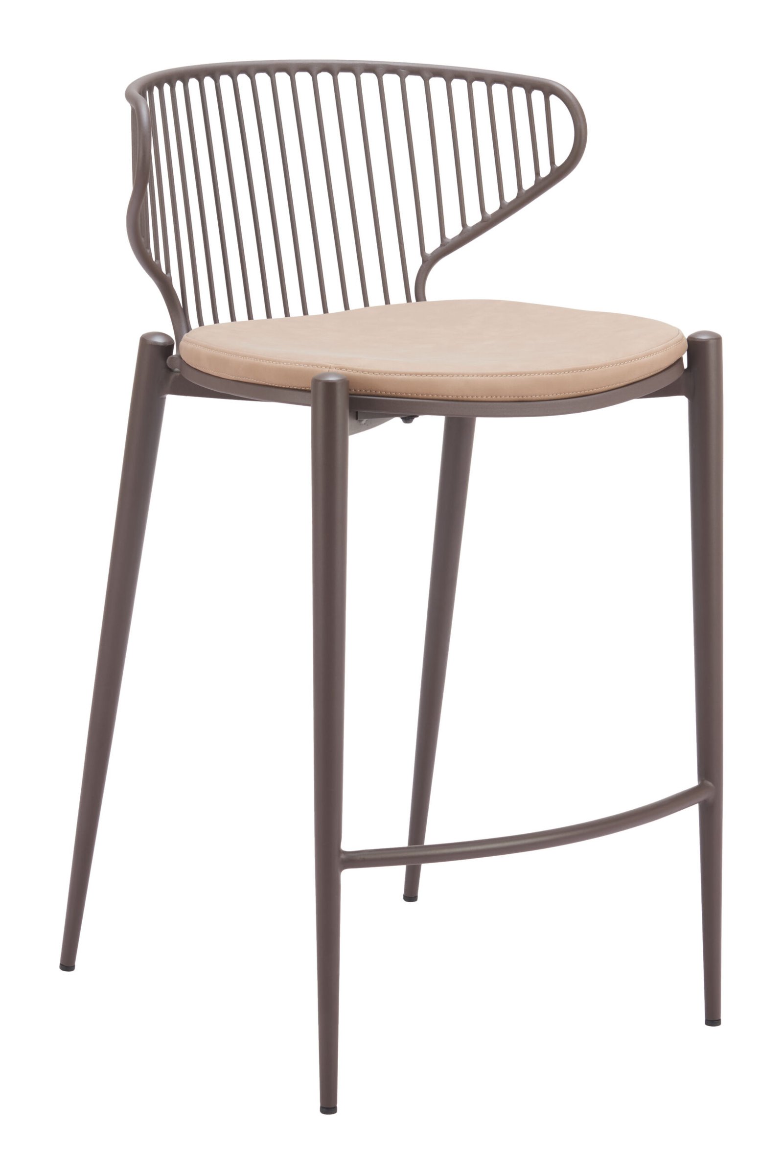 Silues Counter Stool (Set of 2) Taupe & Brown - Image 6