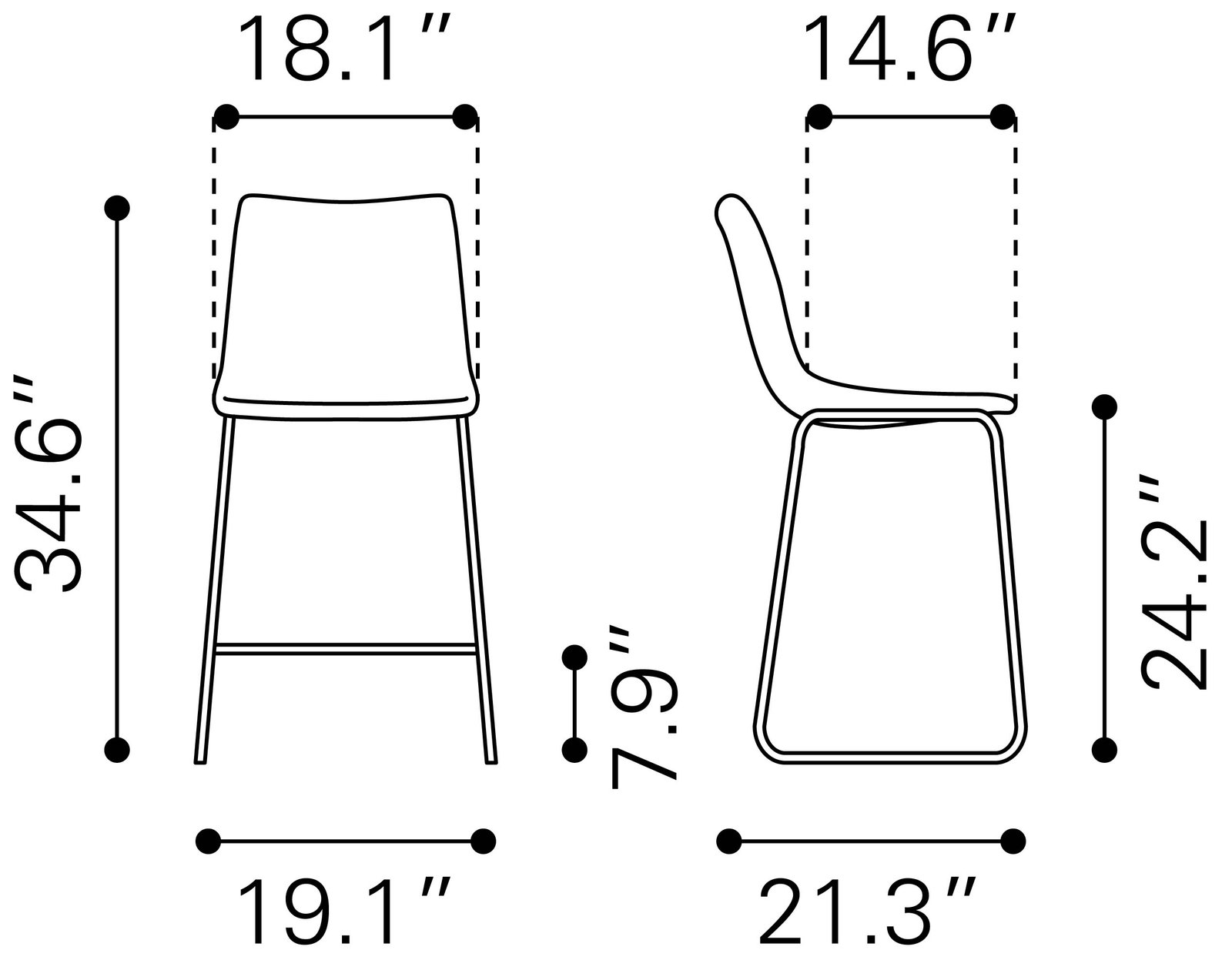 Smart Counter Stool (Set of 2) Vintage Espresso - Image 10