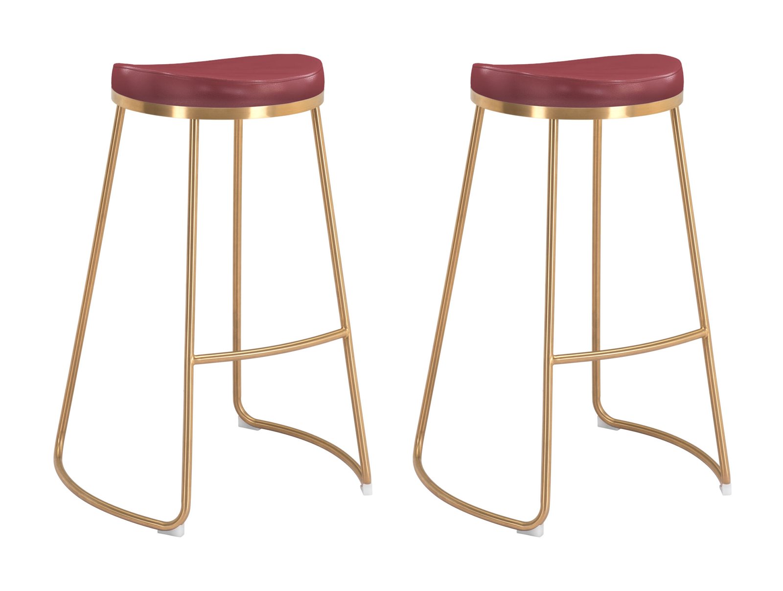Bree Barstool (Set of 2) Burgundy & Gold - Image 13