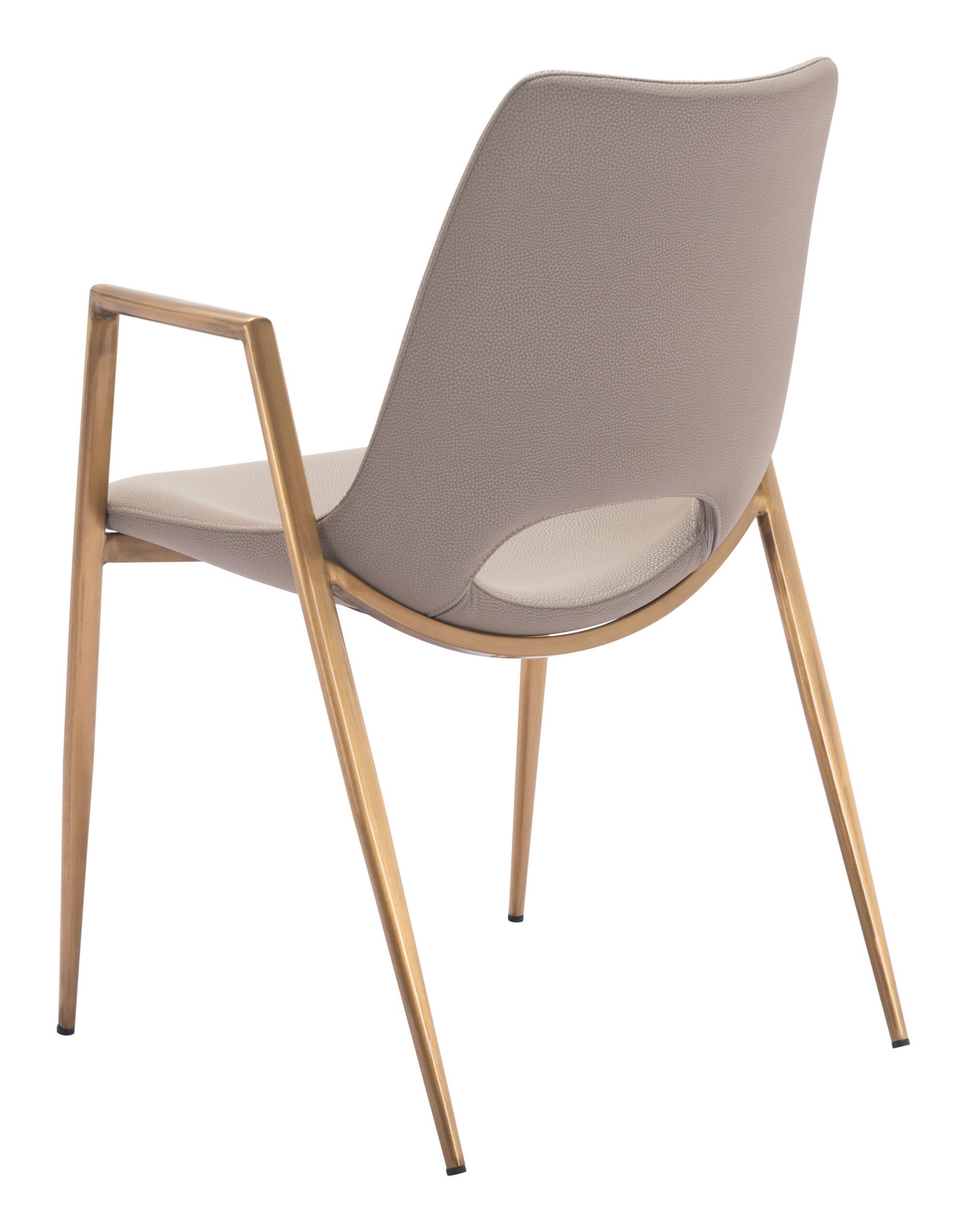 Desi Dining Chair (Set of 2) Beige & Gold - Image 7