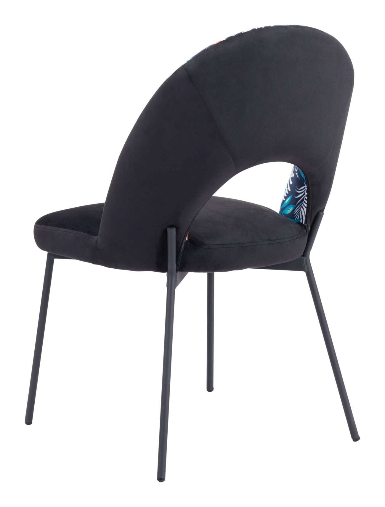 Merion Dining Chair (Set of 2) Multicolor Print & Black - Image 9