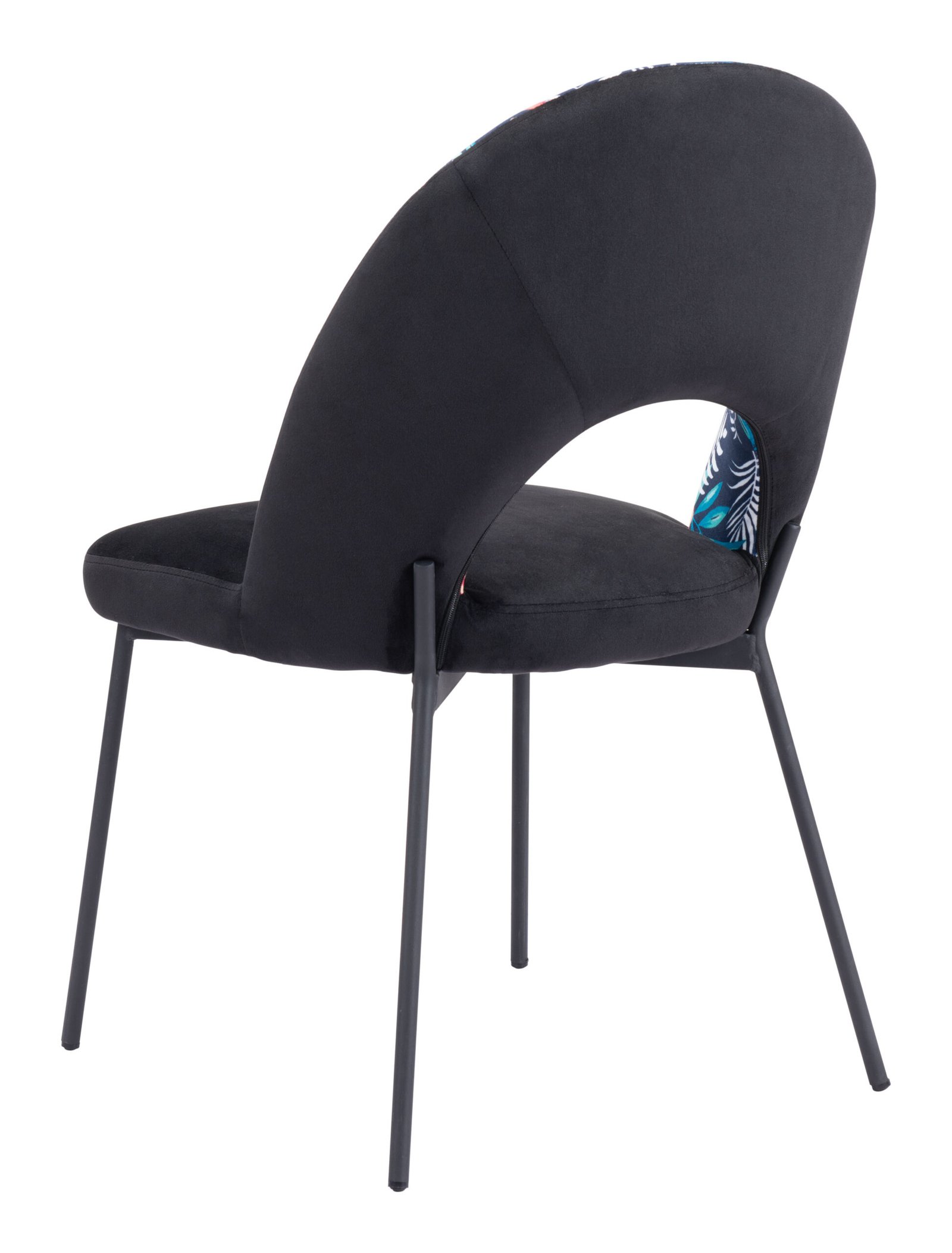 Merion Dining Chair (Set of 2) Multicolor Print & Black - Image 9