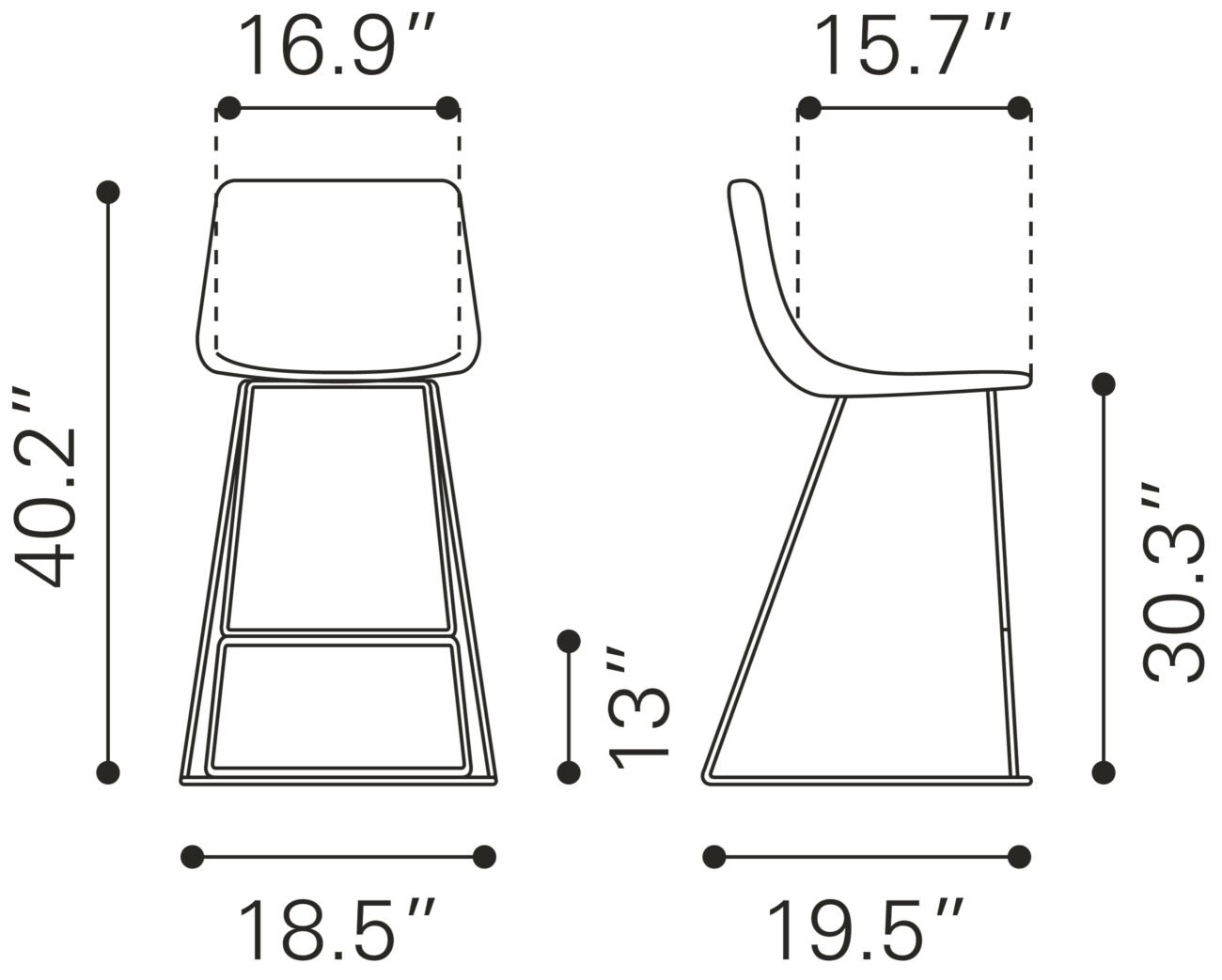Adele Barstool (Set of 2) Orange & Gold - Image 10