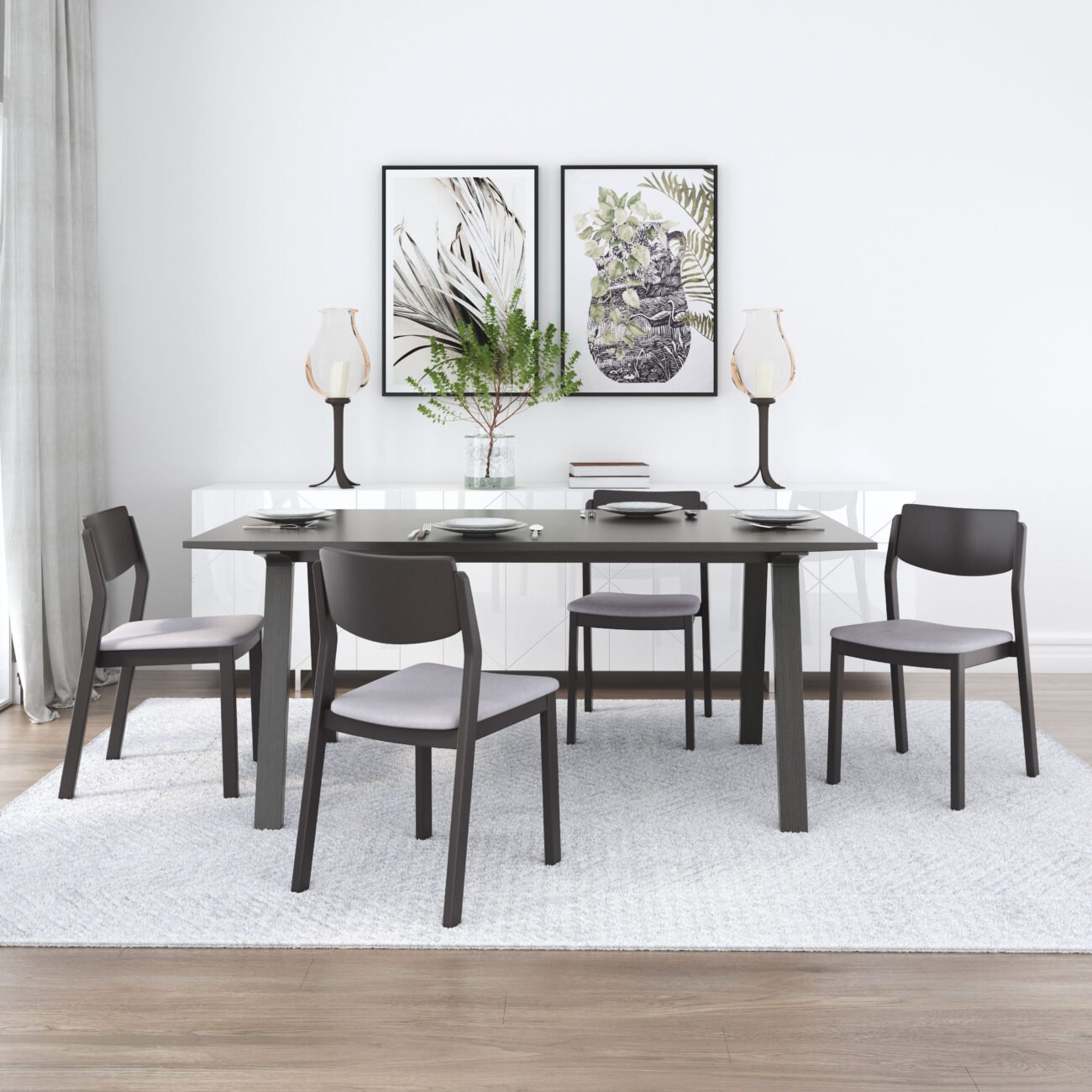 Desdamona Dining Chair (Set of 2) Gray & Black - Image 2