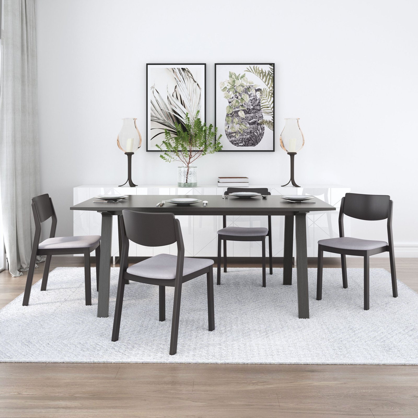 Desdamona Dining Chair (Set of 2) Gray & Black - Image 2
