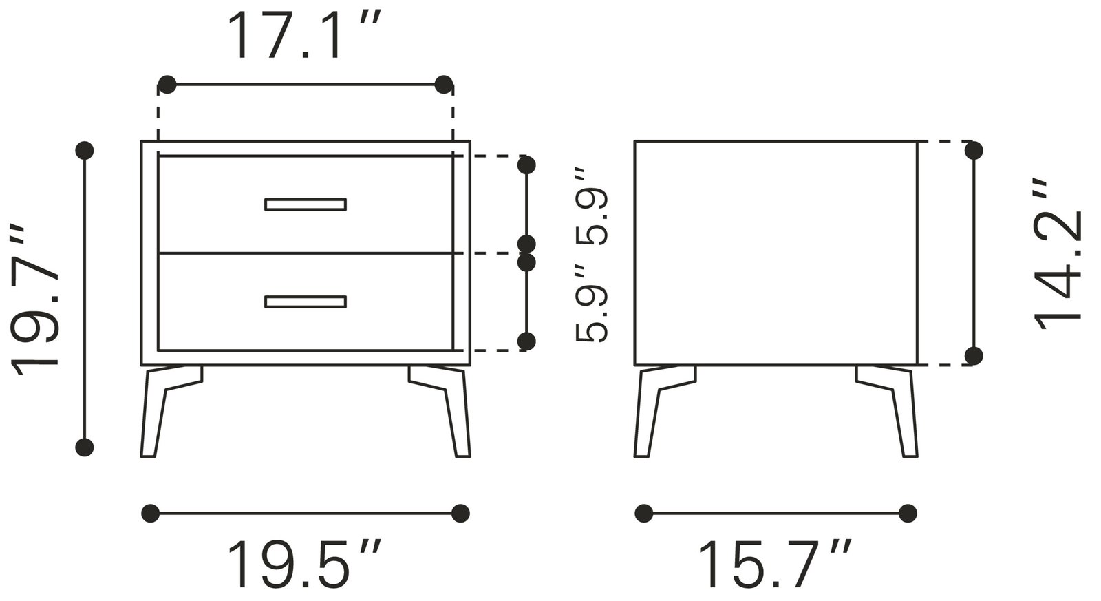 Halle Side Table Gray - Image 11