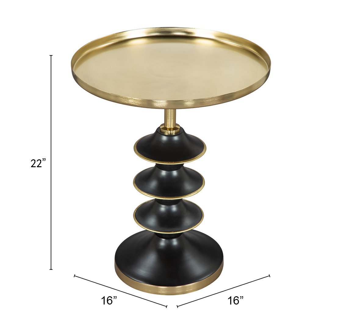 Donahue Side Table Gold & Black - Image 10