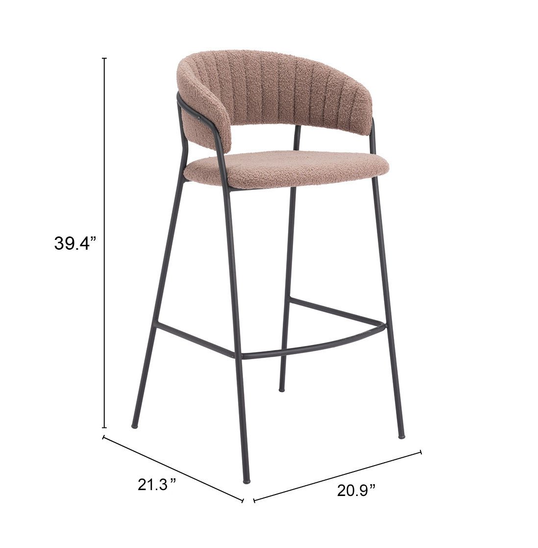 Josephine Barstool (Set of 2) Brown - Image 9