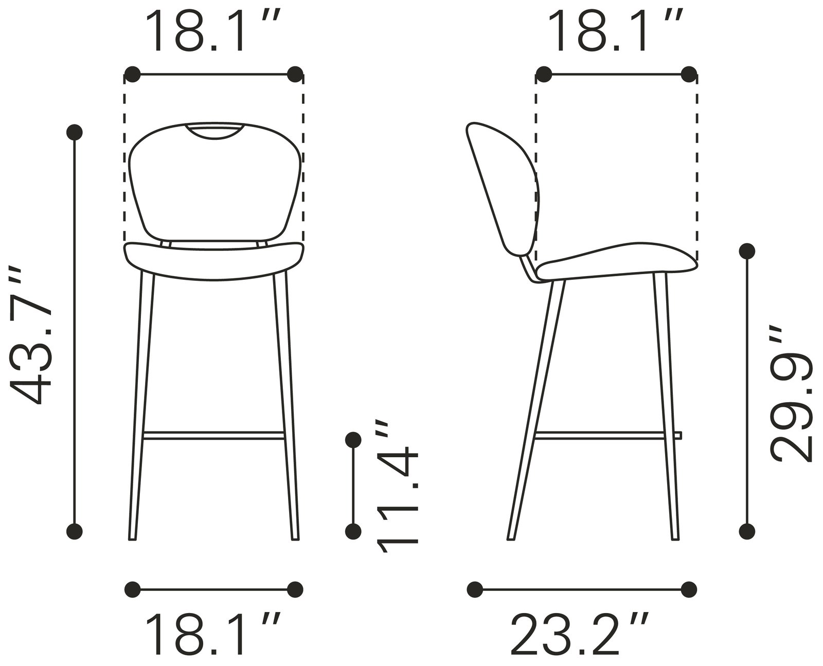 Terrence Barstool Vintage Gray - Image 11