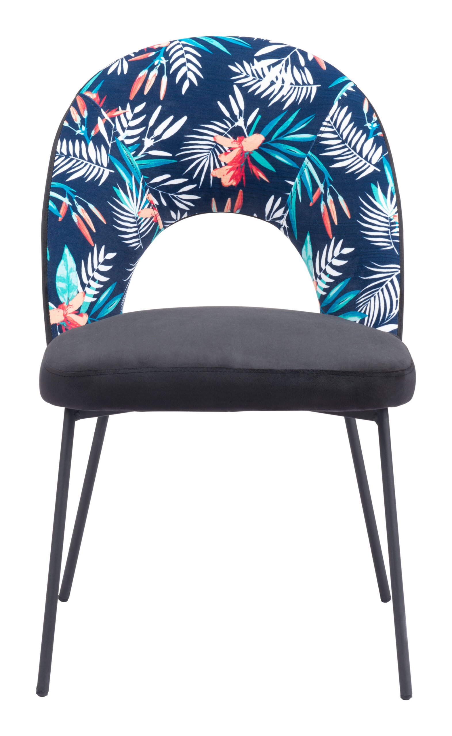 Merion Dining Chair (Set of 2) Multicolor Print & Black - Image 7