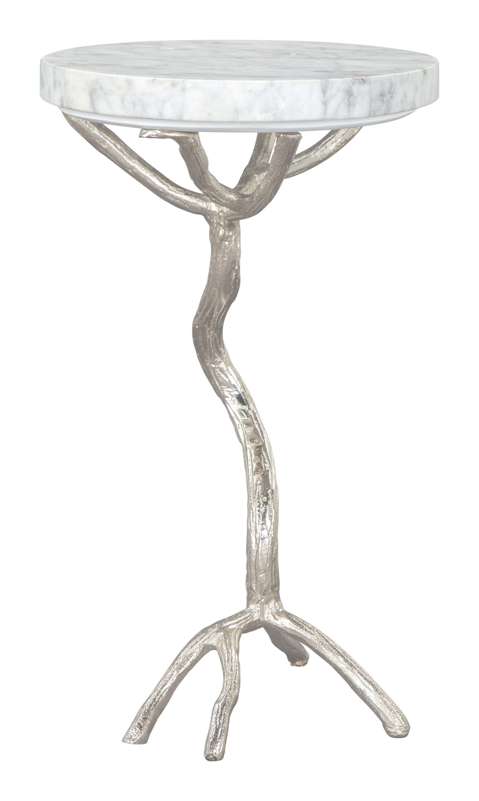 Joel Side Table White & Silver - Image 5