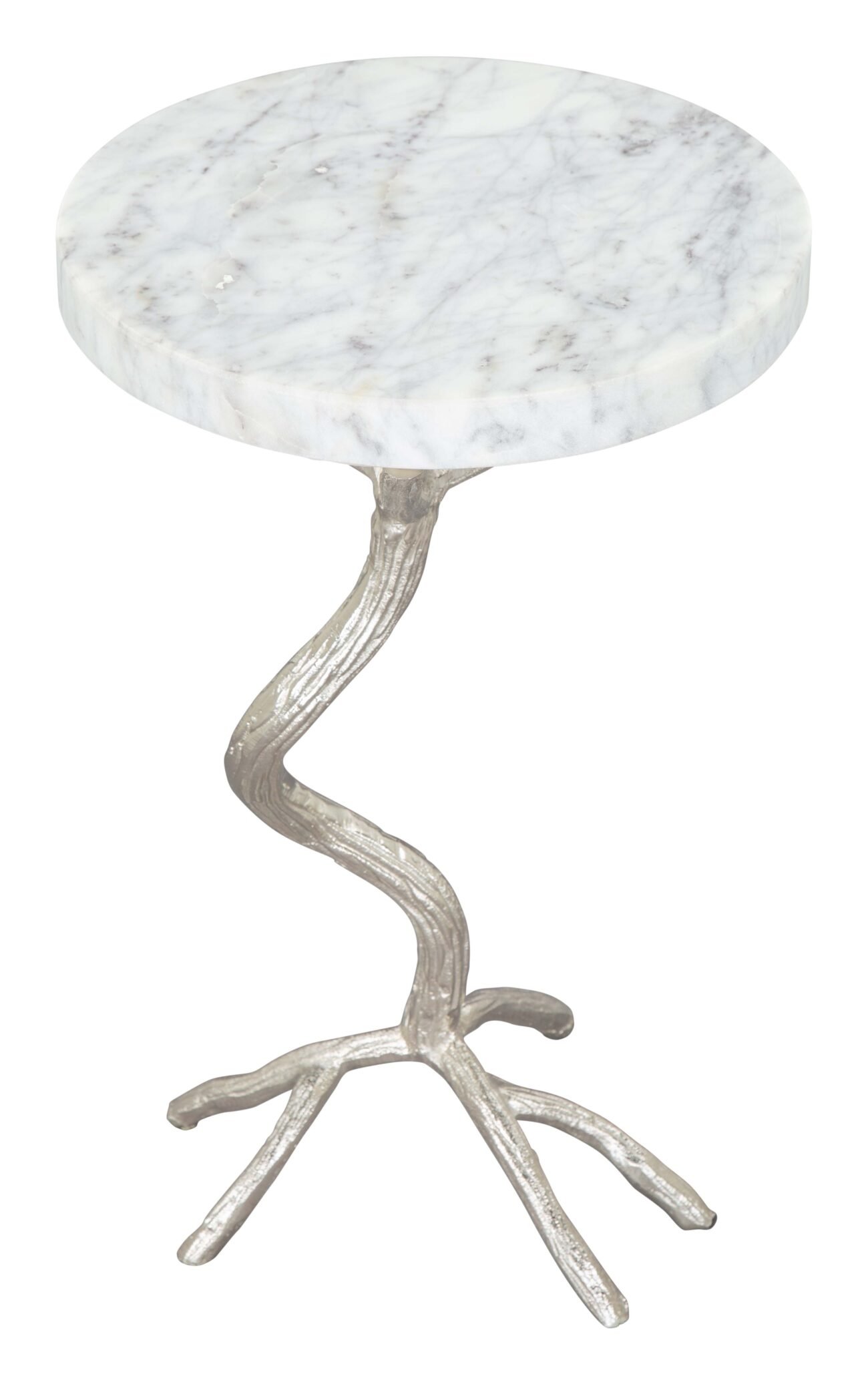 Joel Side Table White & Silver - Image 4