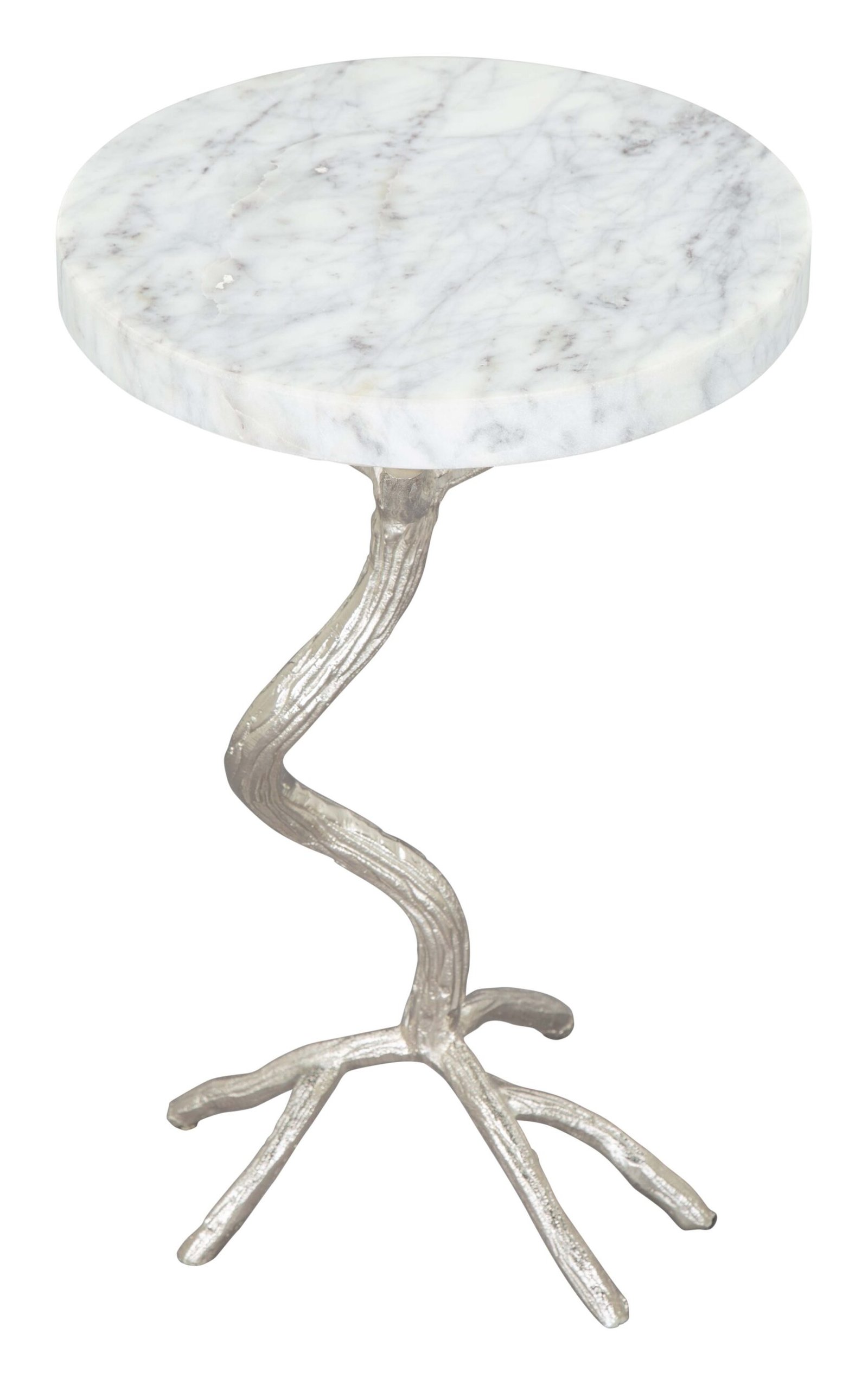 Joel Side Table White & Silver - Image 4