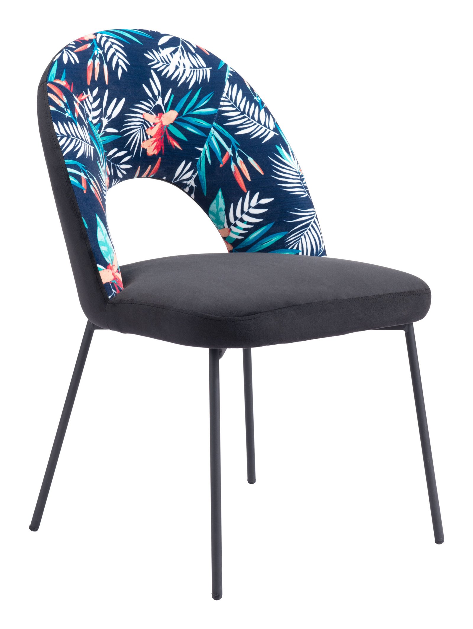 Merion Dining Chair (Set of 2) Multicolor Print & Black - Image 5