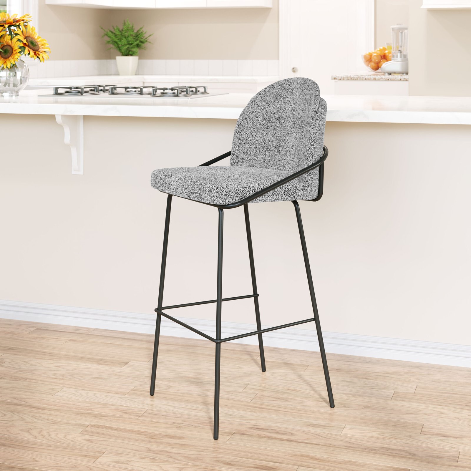 Jambi Barstool (Set of 2) Black & White