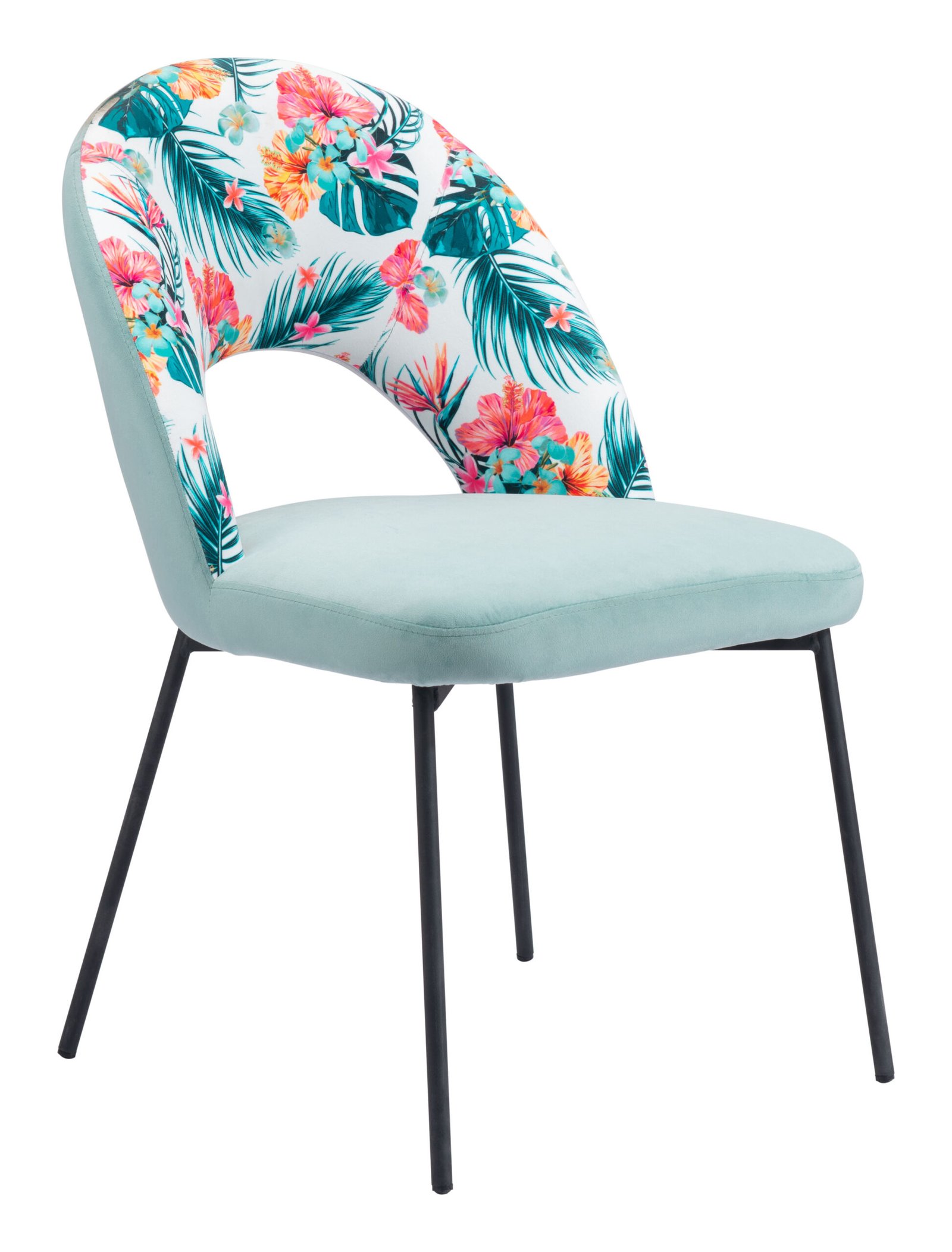 Bethpage Dining Chair (Set of 2) Multicolor Print & Green - Image 4