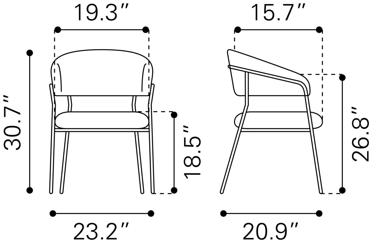 Josephine Dining Chair (Set of 2) Cream - Image 9