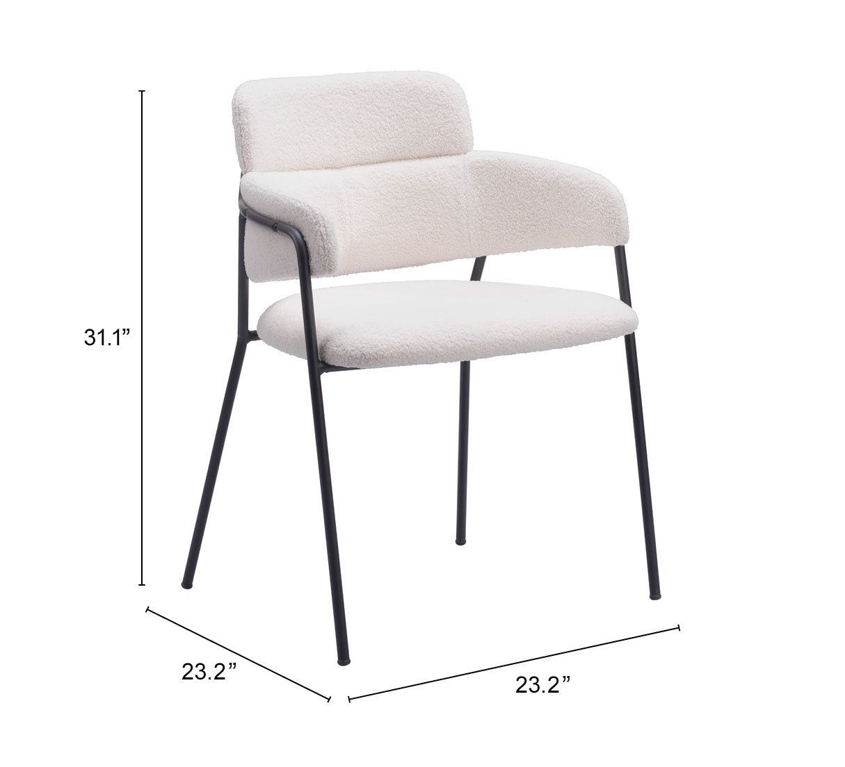 Marcel Dining Chair (Set of 2) Cream - Image 12