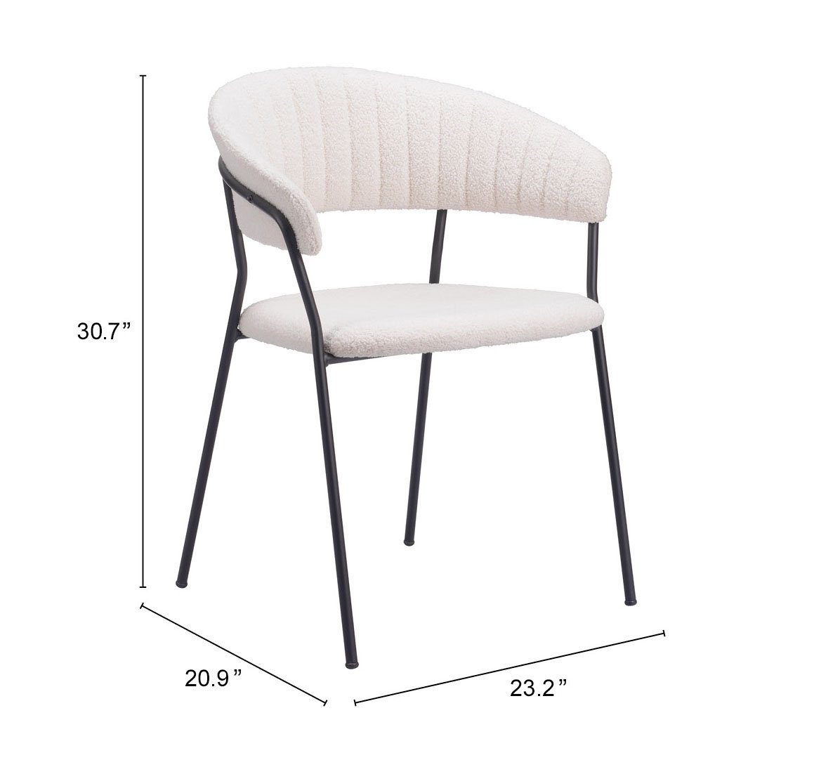 Josephine Dining Chair (Set of 2) Cream - Image 10