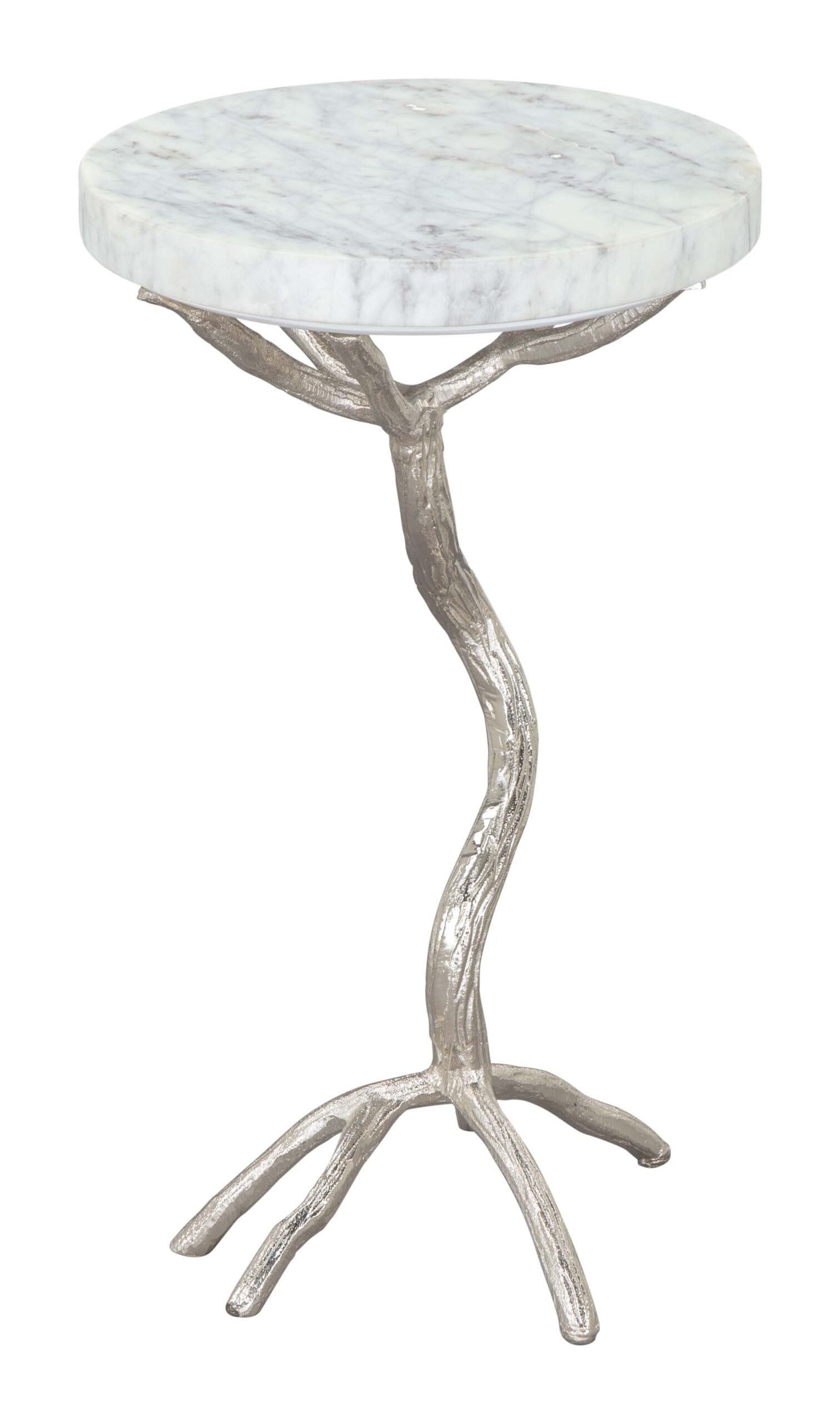 Joel Side Table White & Silver - Image 3