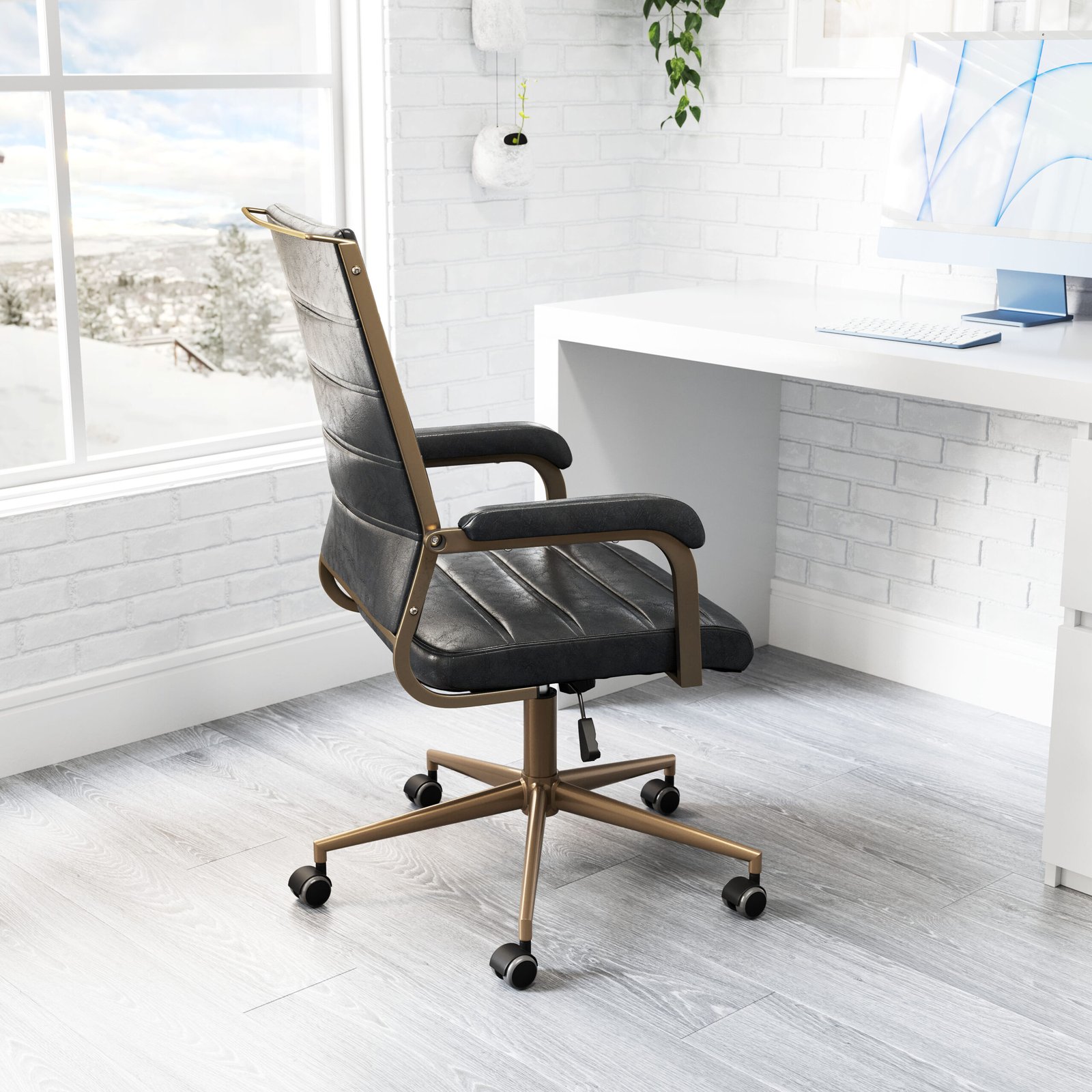 Auction Office Chair Vintage Black - Image 2