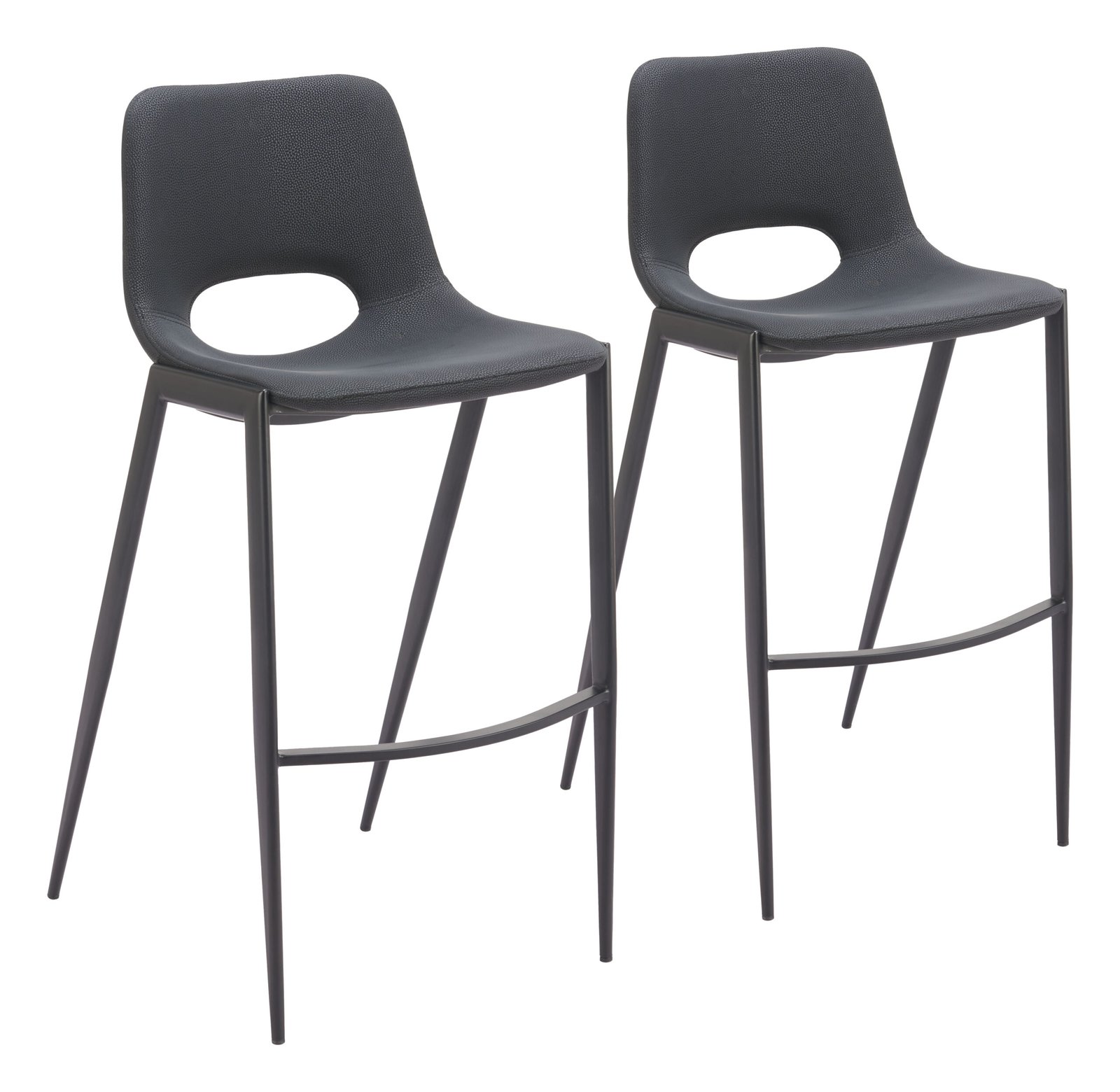 Desi Armless Barstool (Set of 2) Black - Image 3