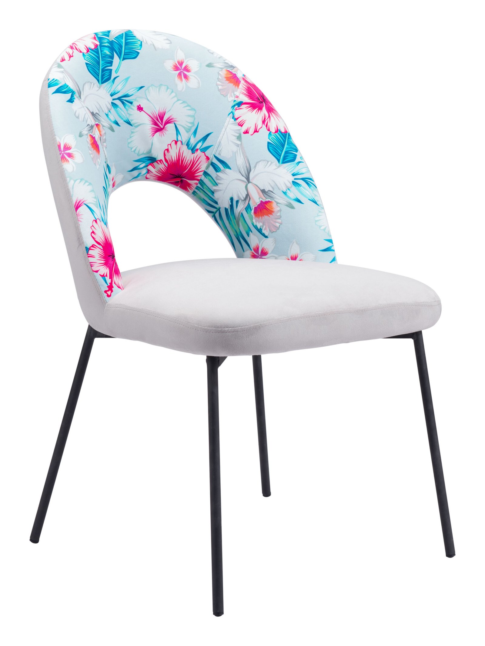Torrey Dining Chair (Set of 2) Multicolor Print & Gray - Image 4